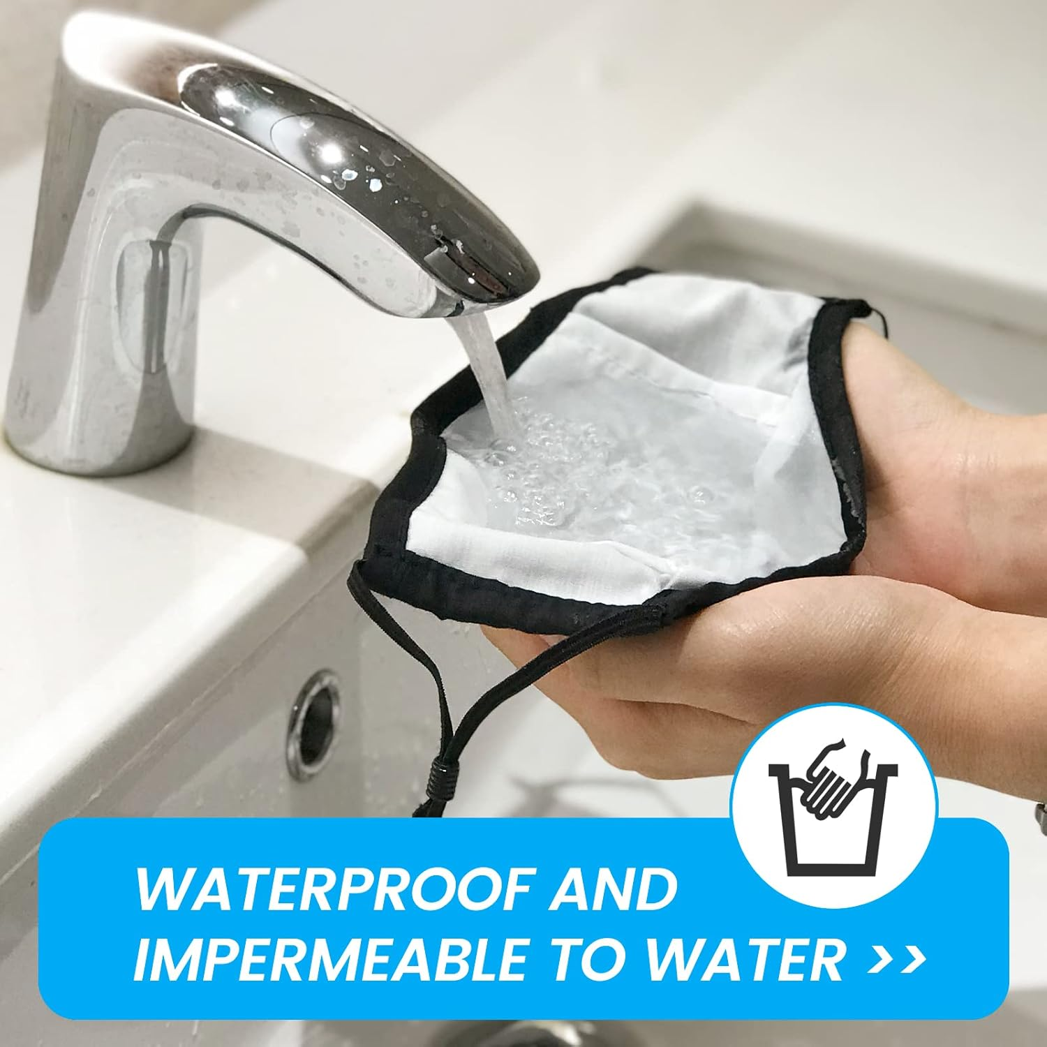 3-Ply Cloth Face Mask 6 Pack,Washable, Reusable and Breathable Face Covering with Adjustable Ear Protection Loops for Women and Men image number 3