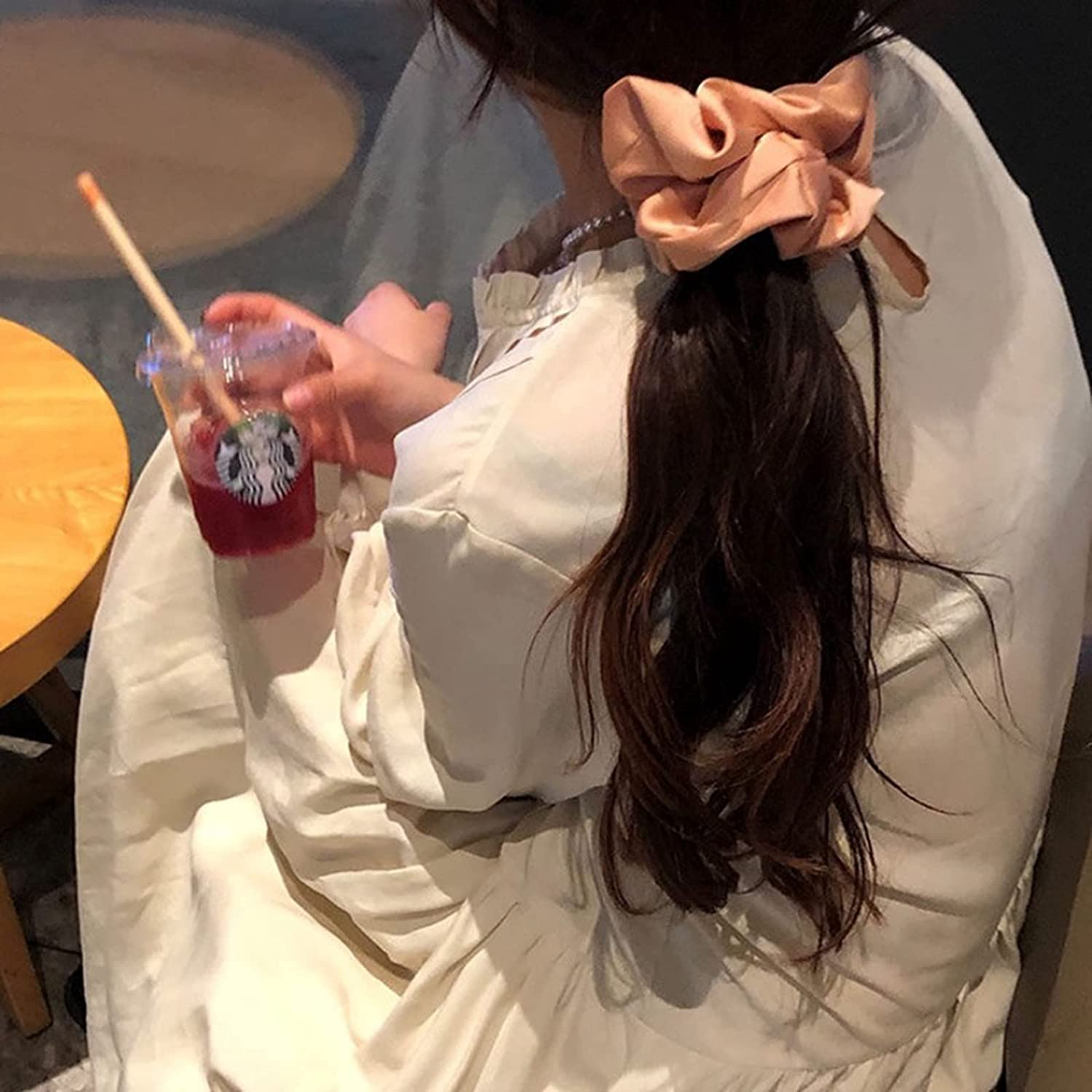 8 Pack - Silk Hair Scrunchies Set, MH MOIHSING Elastic Hair Bands Soft Hair Ties Large Ponytail Holder Bands 100% Silk Elastic Hair Bobbles Scrunchies for Women, Girls, Ladies Hair Accessories image number 5