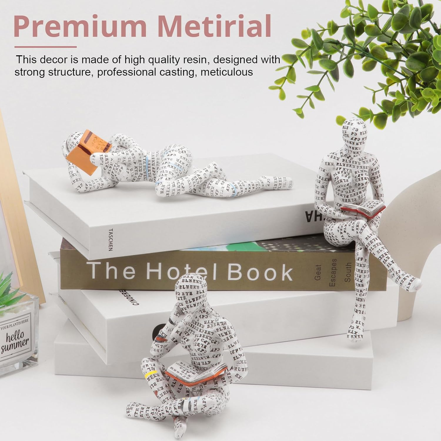 Puthiac Living Room Shelf Decor - Reading Woman Figurine Sculpture Thinker Statue - Modern Abstract Home Decor for Living Room, Office, Bedroom - Elegant and Aesthetic Decoration Statue 05