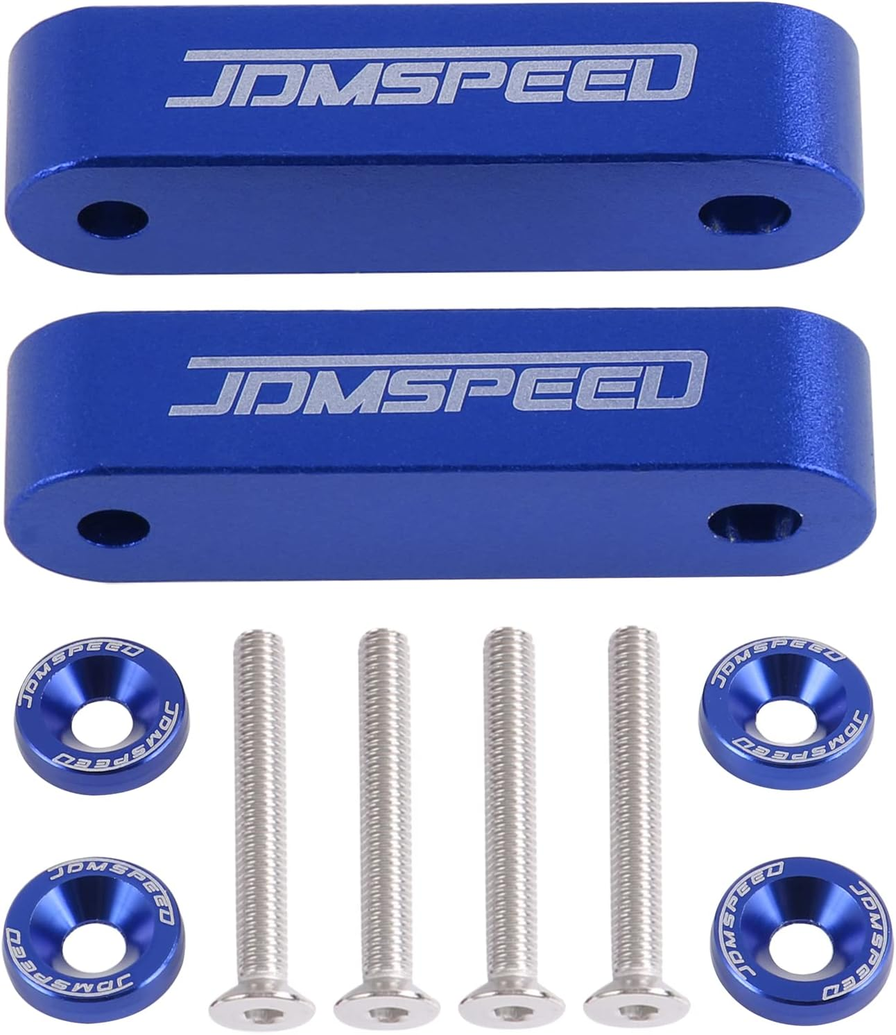 JDMSPEED Neo Chrome CNC Billet 3/4" Replacement for Hood Vent Spacer Riser Kit + Bolts + Washers
