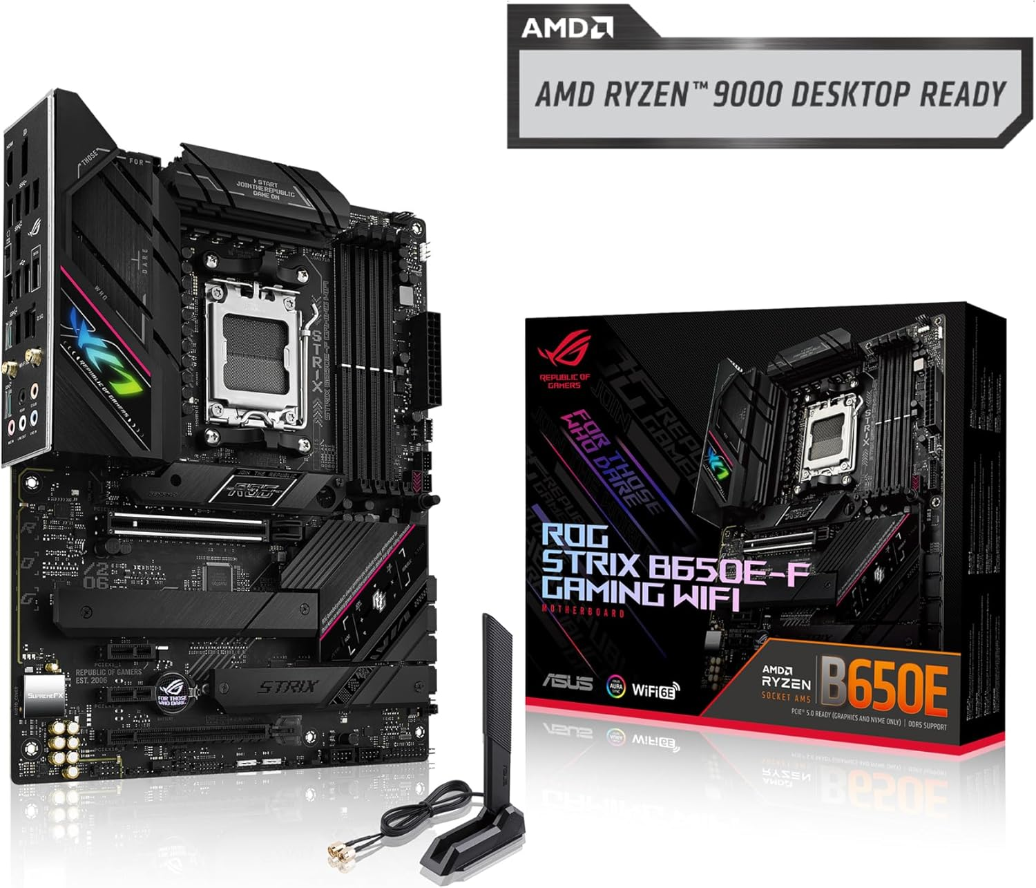ASUS ROG Strix B650E-F Gaming Wifi AMD B650 AM5 Ryzen&trade; Desktop 9000 8000 & 7000 ATX Motherboard, 12+2 Power Stages, DDR5, 3X M.2 Slot, Pcie&reg; 5.0, Wifi 6E, 2.5G LAN, USB 3.2 Gen 2X2 Type-C&reg;, Aura Sync image number 5