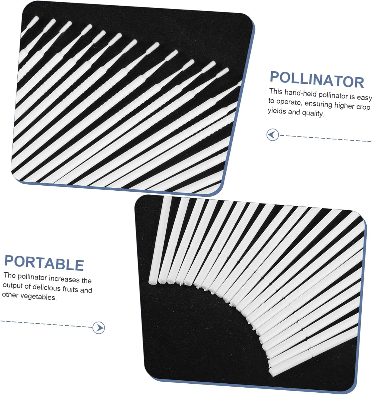 20Pcs Manual Plant Pollinator Tool for Vegetable and Fruit Trees, Portable White Gardening Pollination Brushes for Outdoor Fruit and Flower Pollinating image number 2