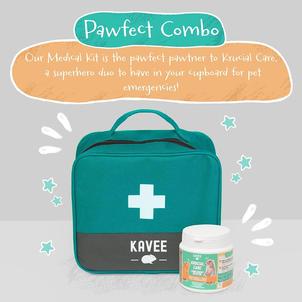 Kavee It&rsquo;S Guinea Be Okay Guinea Pig & Rabbit Medical Kit | Medical Bag for Guinea Pig & Rabbit | Everything You Might Need for a Medical Emergency | Portable & Lightweight | Designed by Experts,