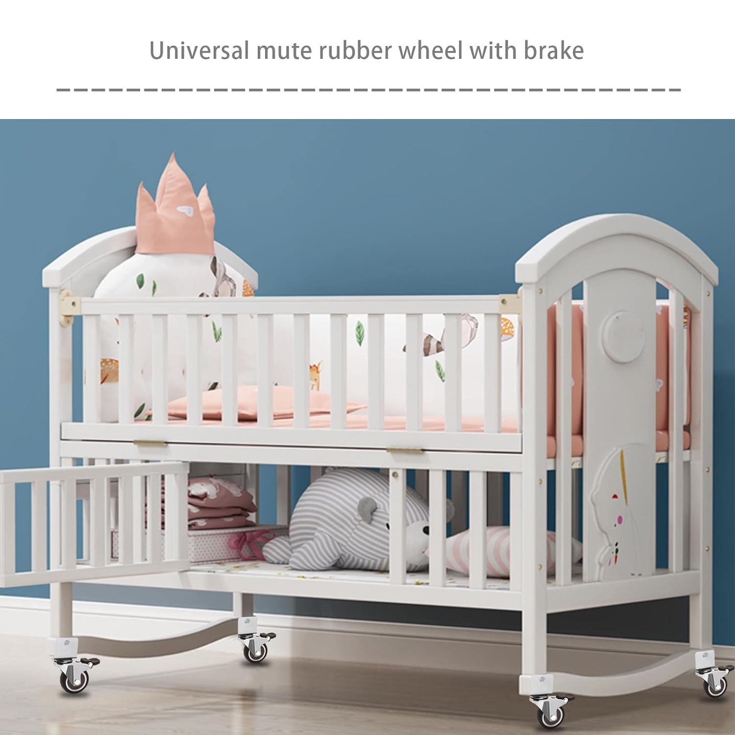 Emagtech 4PCS Swivel Castors with U-Shaped Bracket Caster with Brake for Furniture Flower Stands Loading Capacity 60Lbs per Wheel U-Clamp Inner Diameter 20Mm image number 1