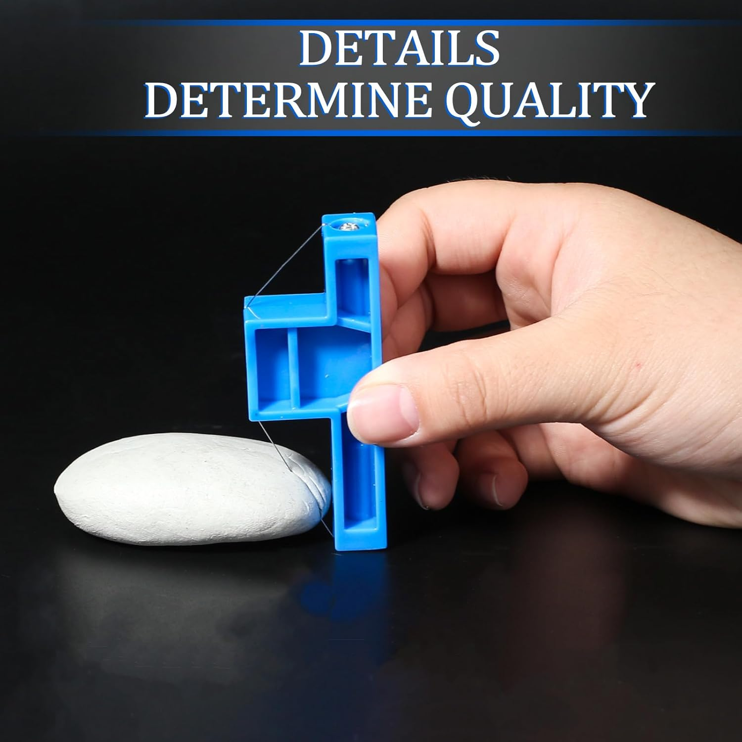 Angle Cutting Clay Tool Steel Wire Bevel Cutter Small Pottery Angle Cutter Plastic Pottery Trimming Tools Blue Plastic Ceramic Wire Cutters for Pottery, Ceramics, and Sculpting, 2.7 X 1.1 Inches image number 3