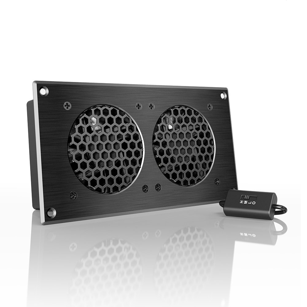 AC Infinity AIRPLATE S5 Quiet Cooling Fan System 8 with Speed Control for Home Theater AV Cabinets