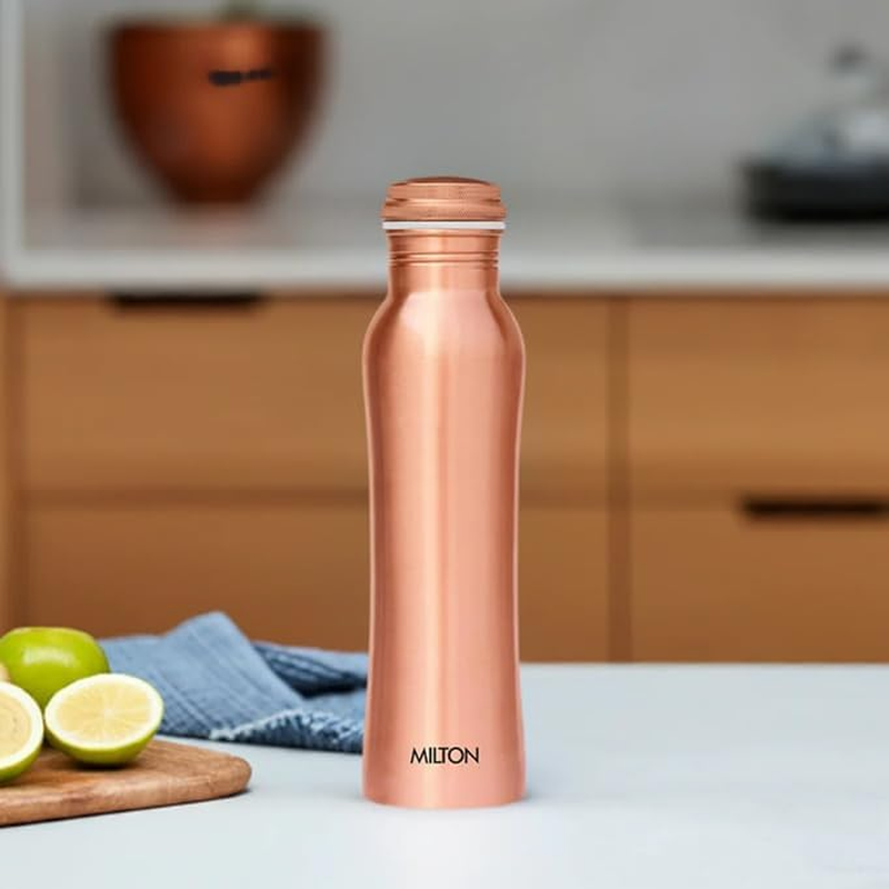 Milton Copper Water Bottle 34 Oz Extra Large - an Ayurvedic Pure Copper Vessel, Drink More Water, Lower Your Sugar Intake and Enjoy the Health Benefits Immediately- 920 Ml Copperas image number 5