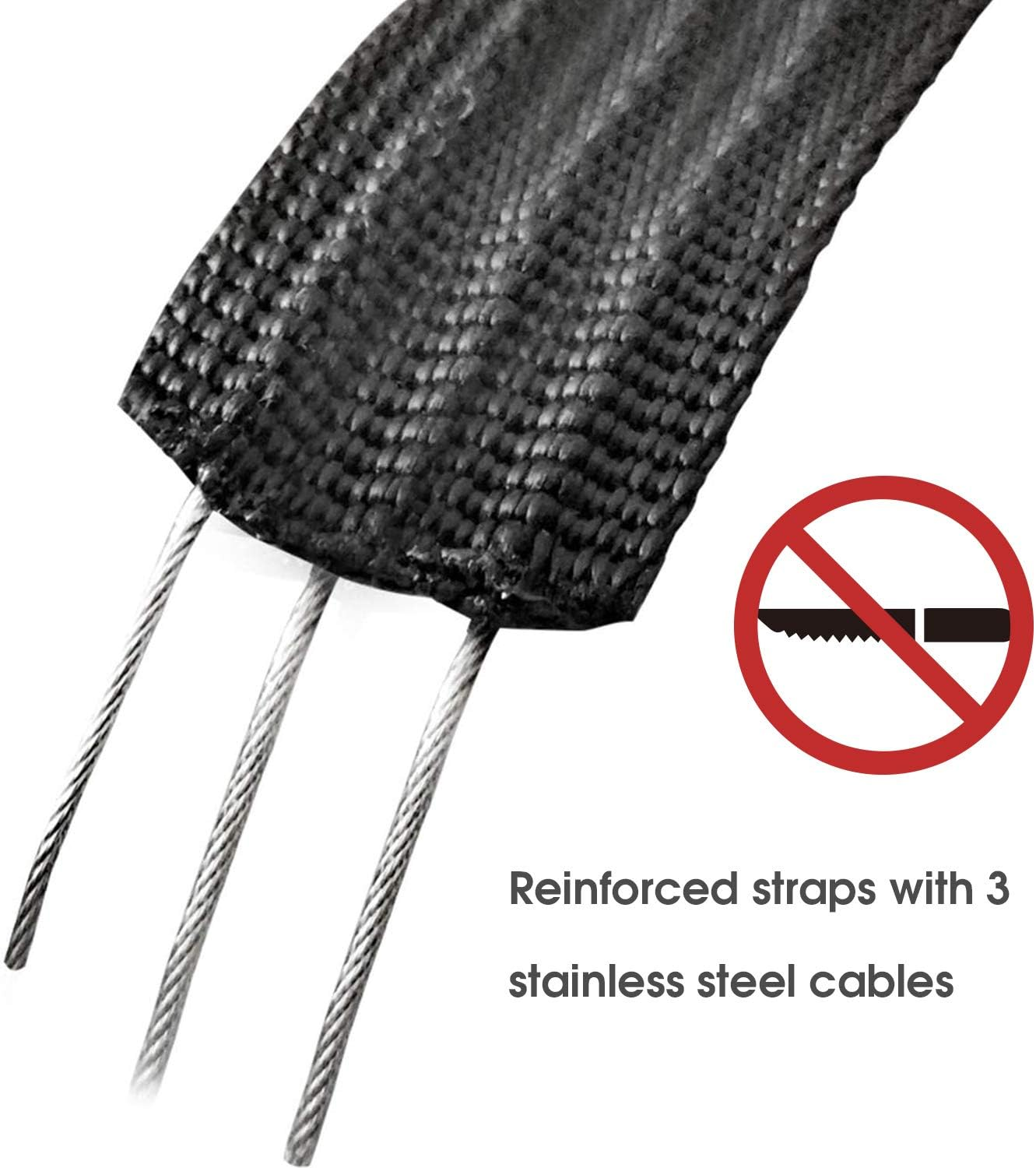 Lockable Tie down Strap with 3 Stainless Steel Cables - 2 Pack 10 Ft image number 4