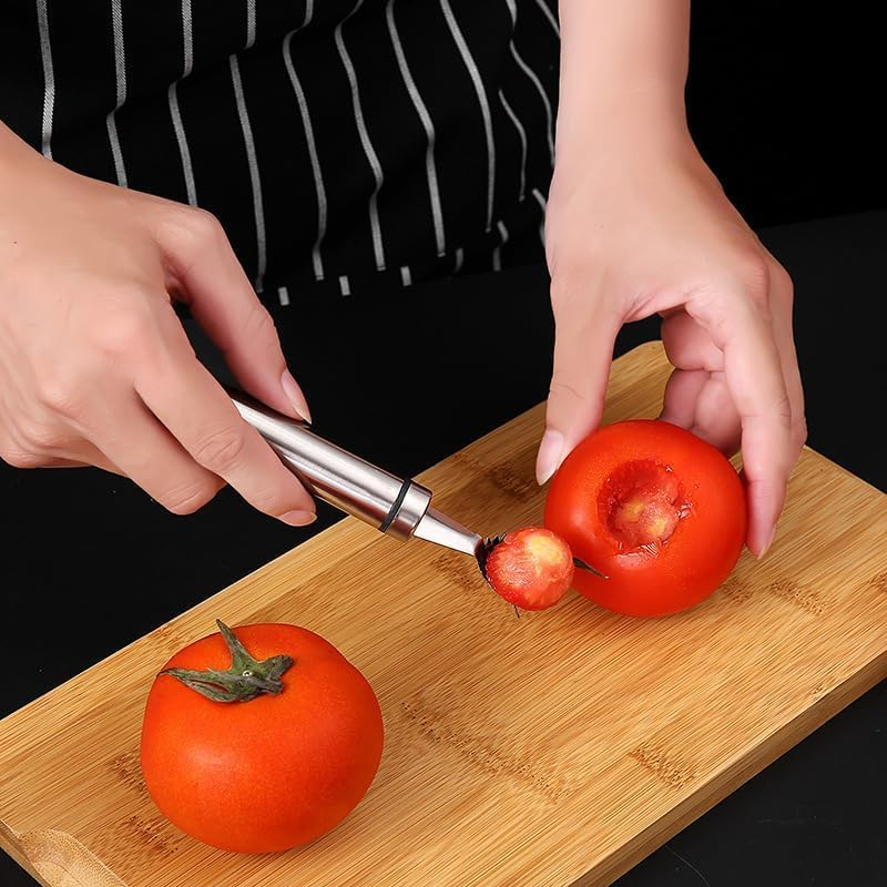 Stainless Steel Strawberry Huller and Tomato Stem Corer Tool， Practical Kitchen Tool for Fruits and Vegetables (1Pcs) image number 6
