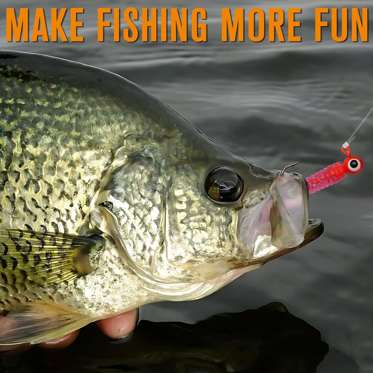 Dovesun 110Pcs Crappie Lures with Jig Heads Hooks Kit- Soft Plastic Grubs-Tubes Bait 80Pcs 1/8 1/16 1/32 Oz 30Pcs Crappie Jigs Fishing Lures Kit for Saltwater Freshwater Fishing /(120PCS-95PCS) image number 3