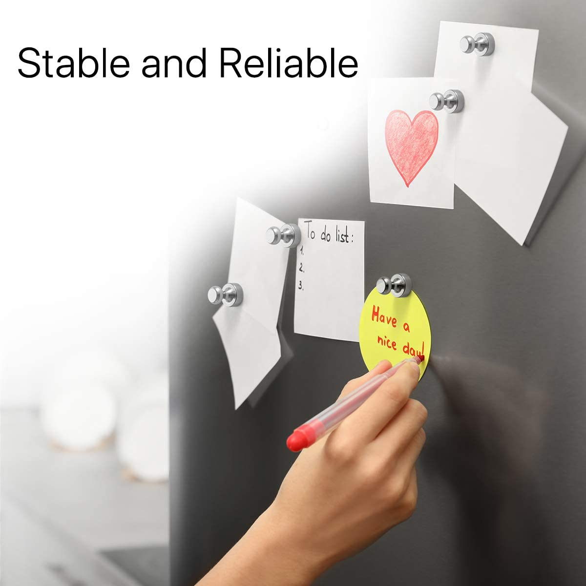 12PCS Mini Fridge Magnets Neodymium Magnet, Pushpin N52 Magnets for Noticeboard Fridge Pinboard Magnetic Board - 12 X 16Mm image number 4