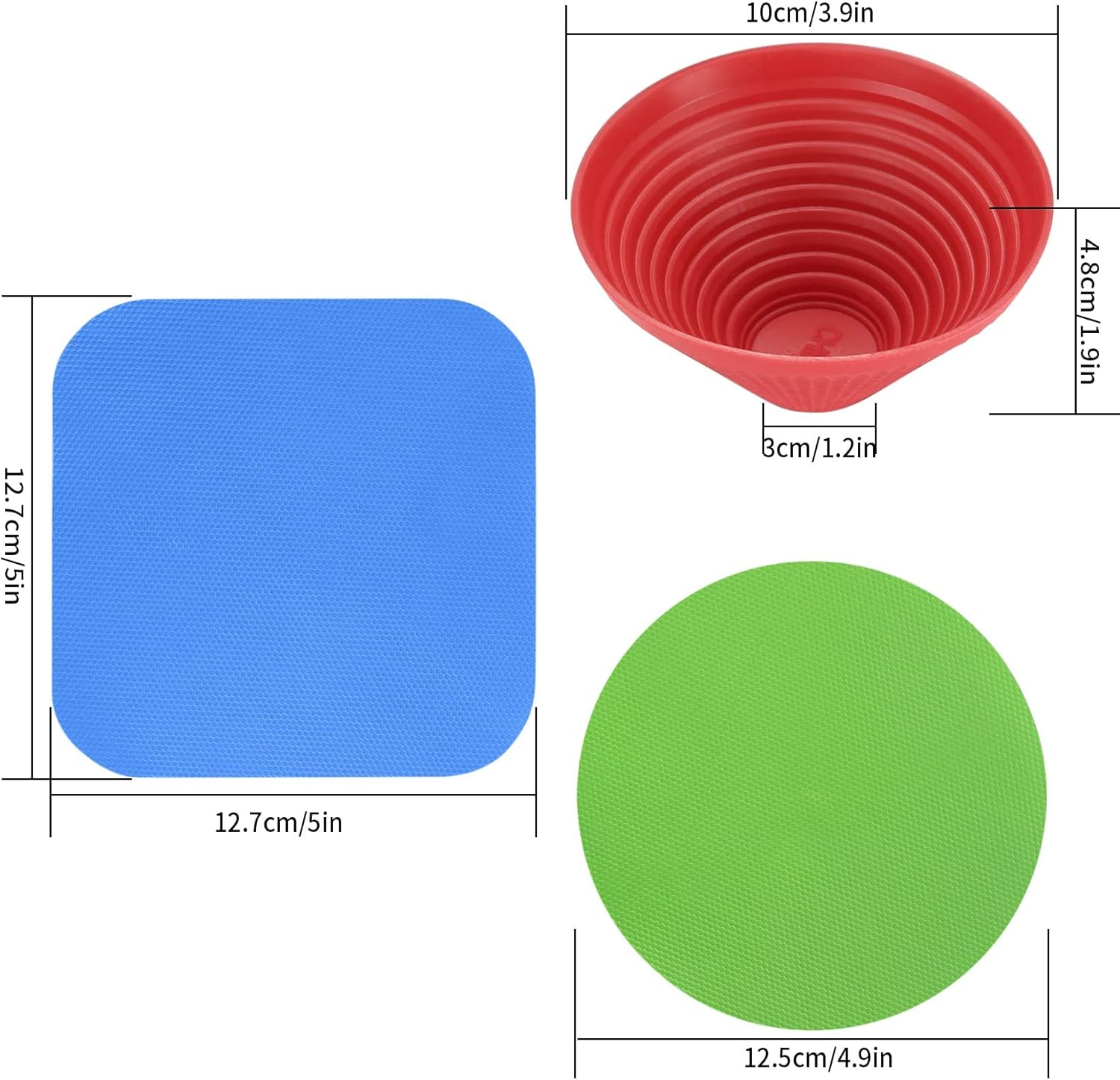 3 Pcs Rubber Jar Opener Gripper Pads, Multi Purpose Jar Bottle Can Lids Gripper Openers Reusable, for Seniors Weak Hands, Most Bottles, Used as Kitchen Coasters image number 3