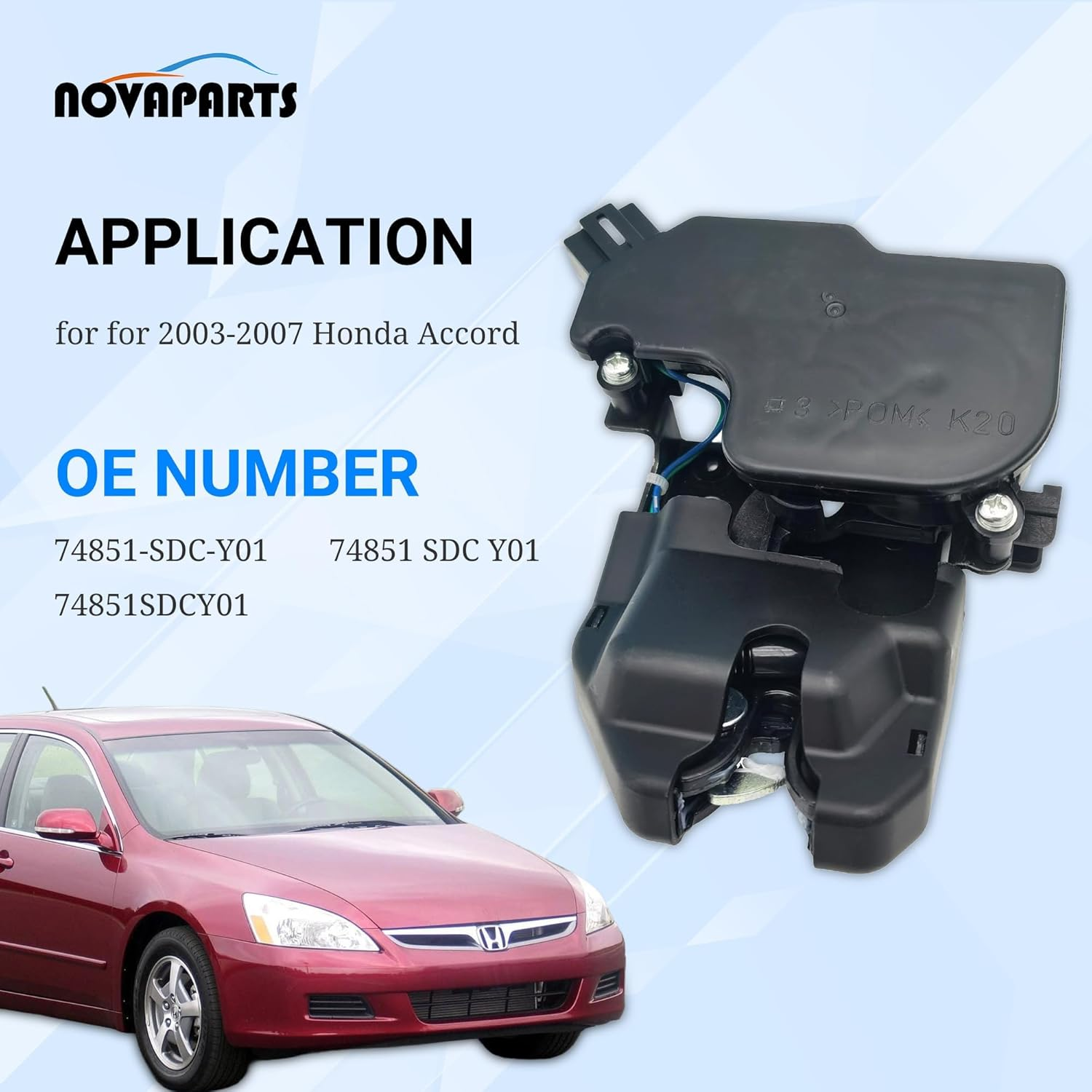 Rear Trunk Tailgate Latch Lock Actuator Assembly for 2003-2007 Honda Accord 74851-SDC-Y01 74851SDCY01