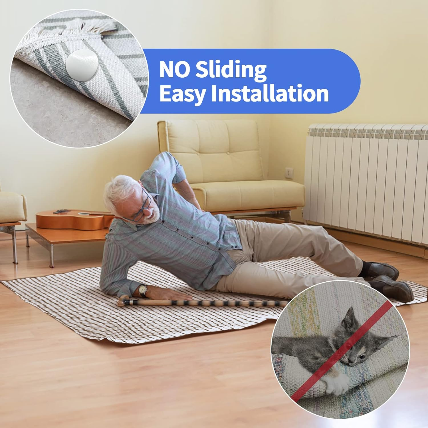 60PCS Heavy Duty Double Sided Adhesive Pads - Foam Tape for Walls, Cars & Home Decor | No Residue, Waterproof Mounting Tape with Strong Hold (White)