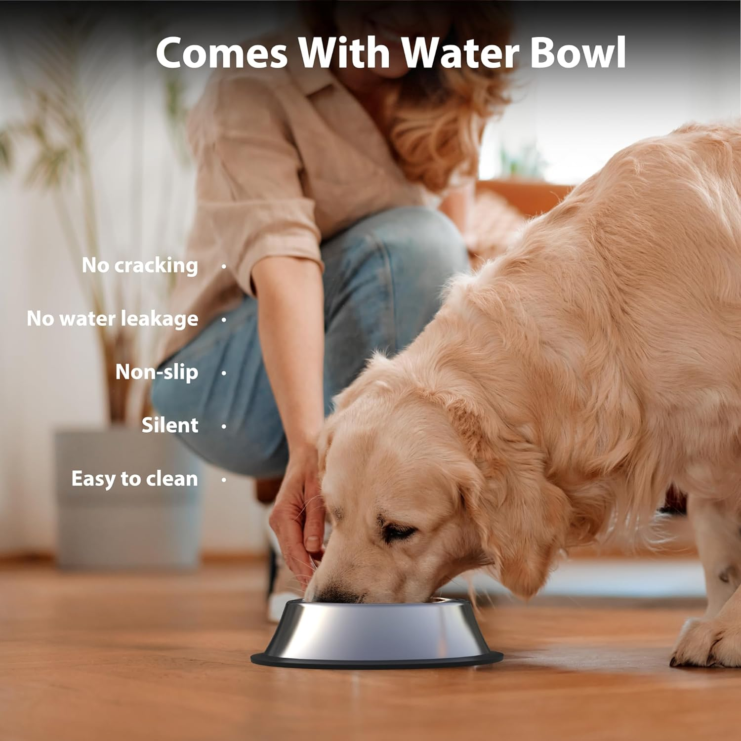 Slow Feeder Dog Bowls Kit Stainless Steel Non-Slip Dog Food Bowl for Small Medium Large Breeds 2~4 Cups Dog Slow Feeder Bowl for Fast Eaters Slows down Eating Dog Food Bowl&Dog Water Bowls 2Packs image number 4
