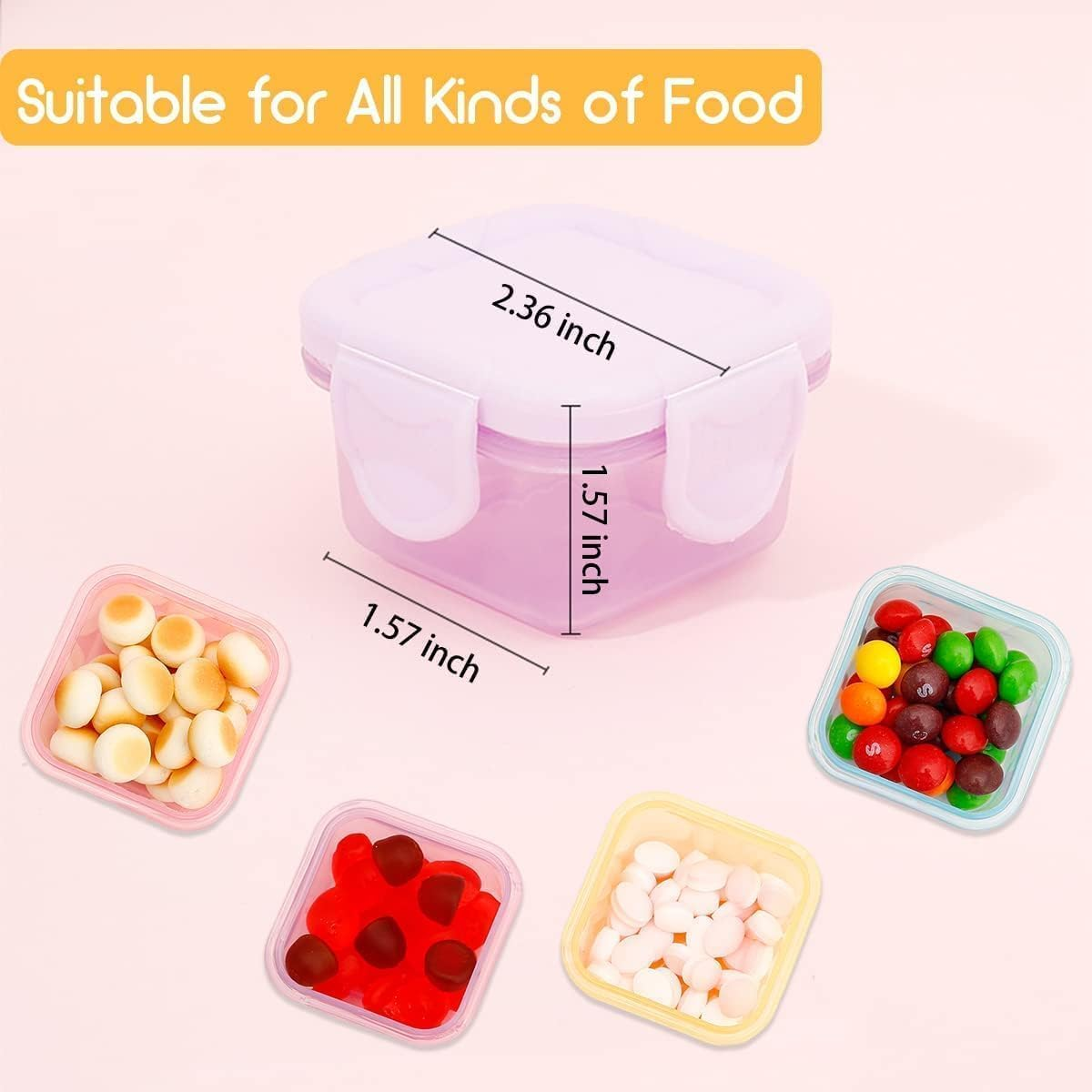 Plastic Salad Dressing Containers, 6Pcs Mini Food Storage Containers,Small Food Storage Container Withleakproof Lids,Condiment Sauce Container Small Freezer Storage Containers,Salad Dressing Container image number 1