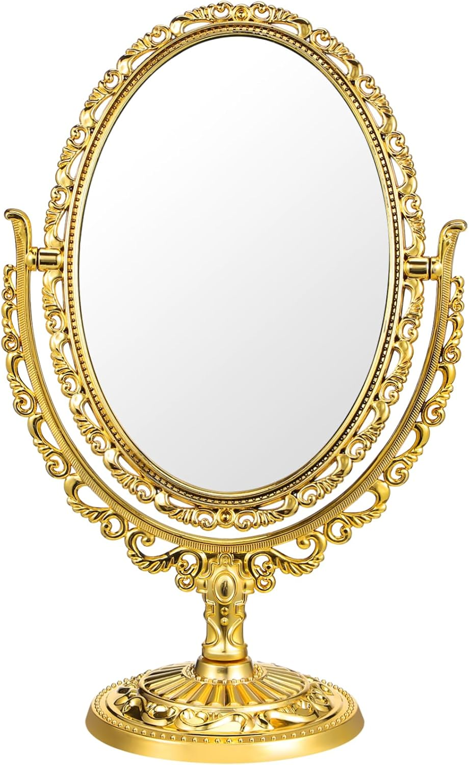 Baluue Plastic Glass Material Rotatable European Retro Dressing Vanity Mirror Double-Sided Makeup Mirror