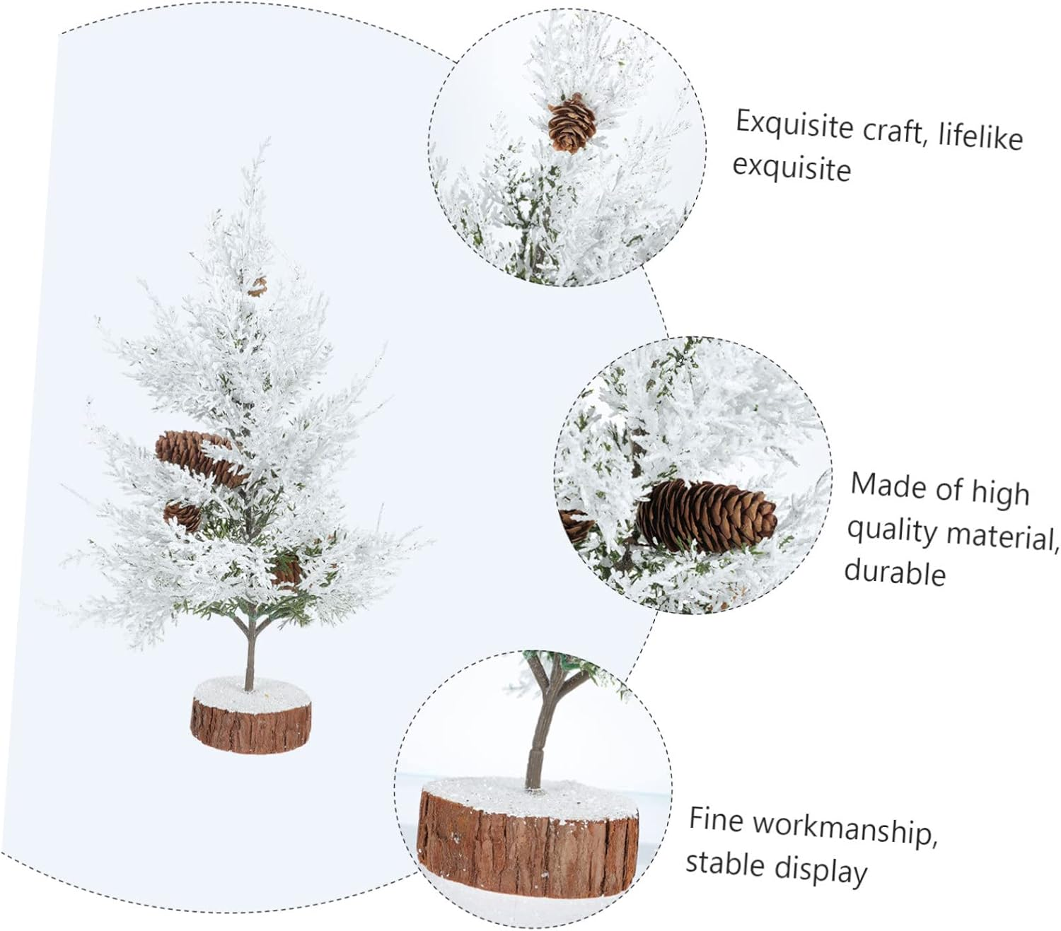 SHOWERORO Miniature Pine Trees 1Pc Christmas Tree Ornaments Vivid Desktop Ornaments for Christmas Decor image number 6