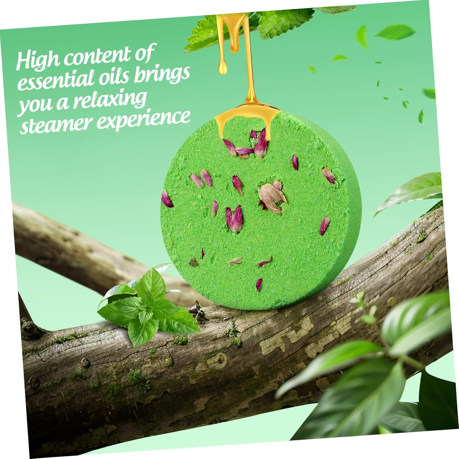 Aromatherapy Shower Steamers Tablets 8Pcs 30G Each with Dried Flowers Natural Bath Salt for Women Mood Relief and Relaxation Home Spa Bath Accessories image number 1