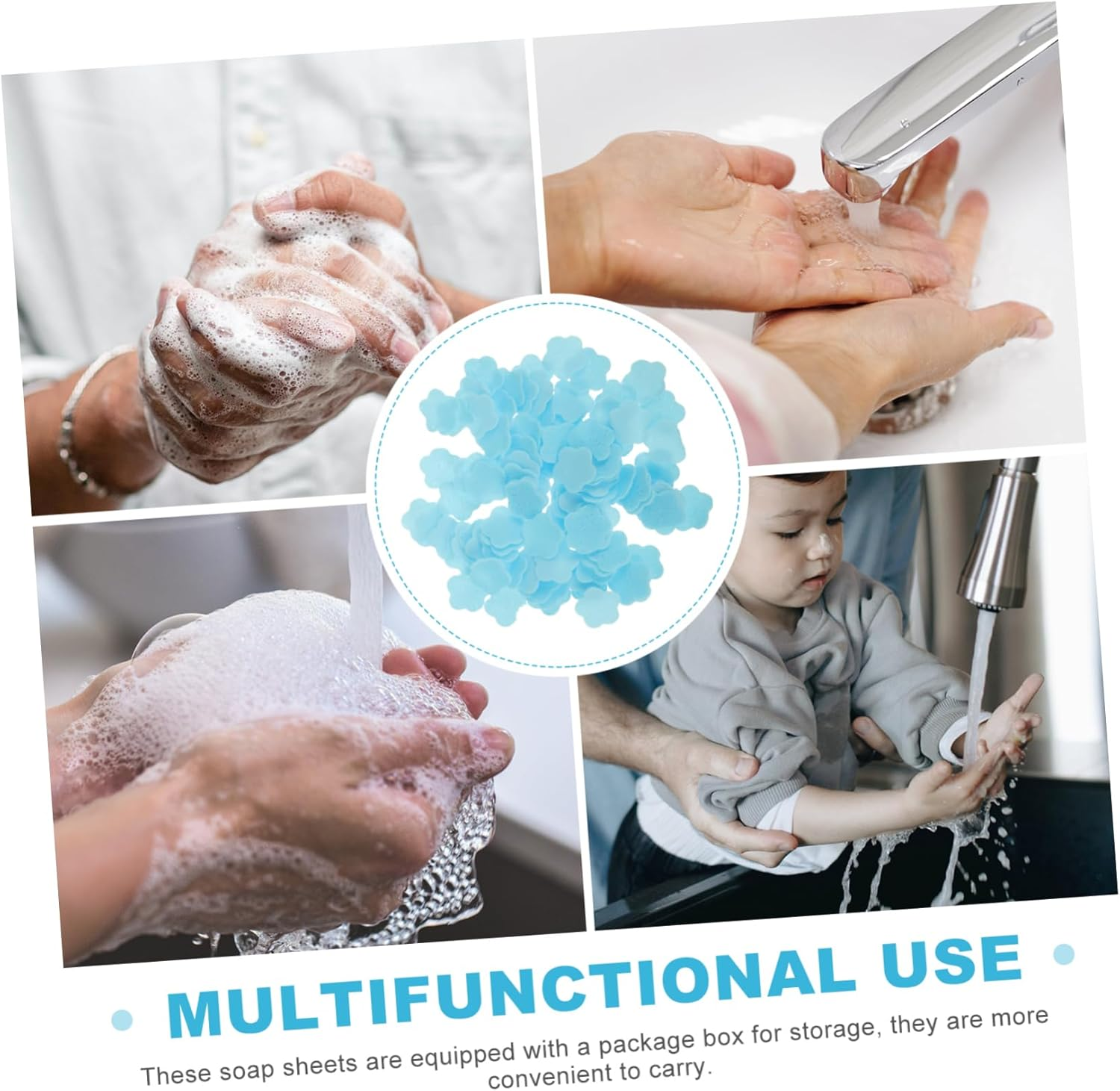 Portable Travel Soap Slices Antibacterial Hand Wash Soap Sheets Milk Scent Small Box for Children and Students Outdoor Camping Hiking Personal Care image number 2