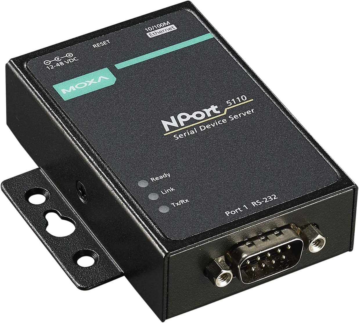 MOXA Nport 5110-1 Port Serial Device Server, 10/100 Ethernet, RS232, DB9 Male image number 2
