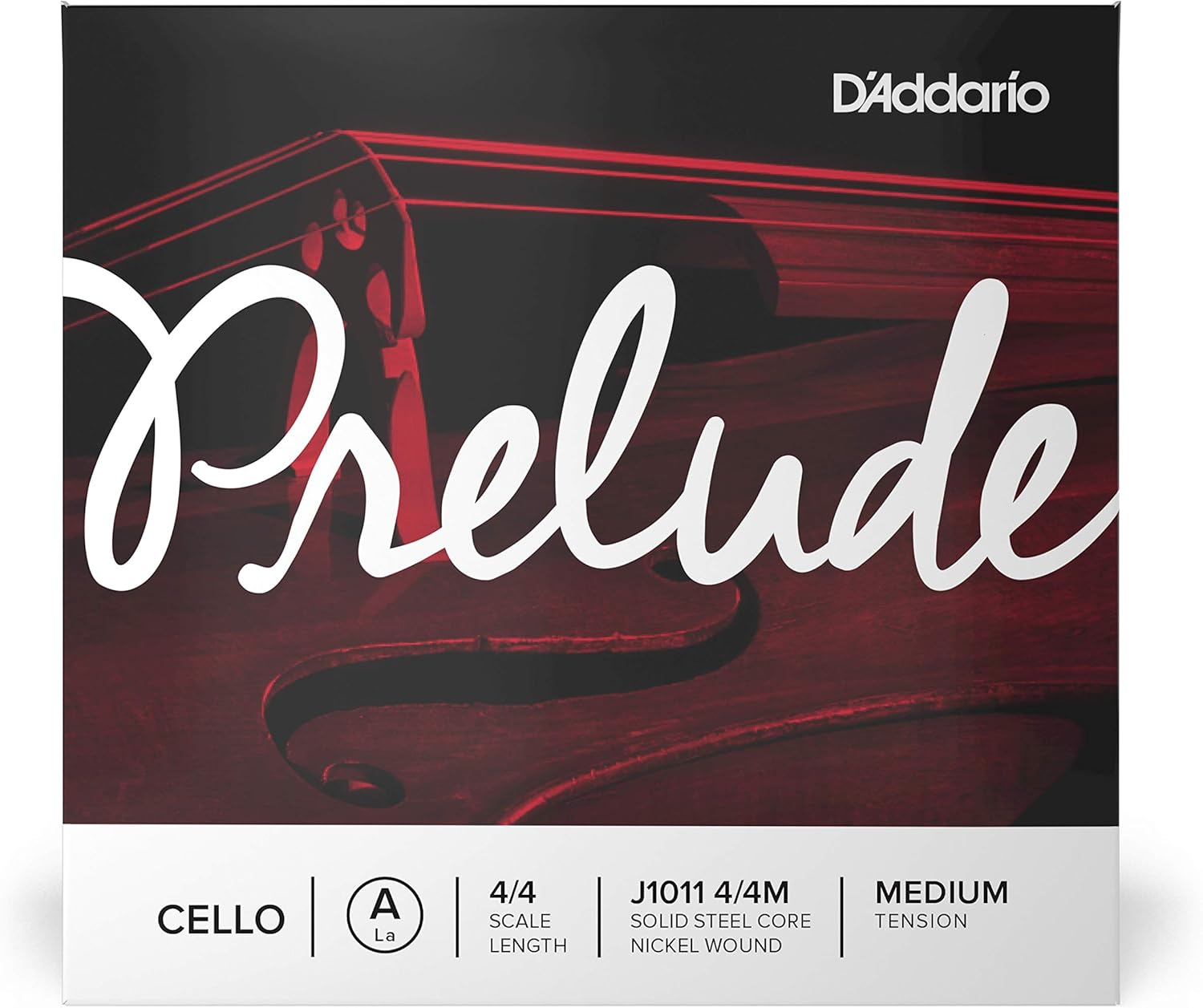 D'Addario J1011 4/4M Prelude Cello Single a String, 4/4 Scale, Medium Tension