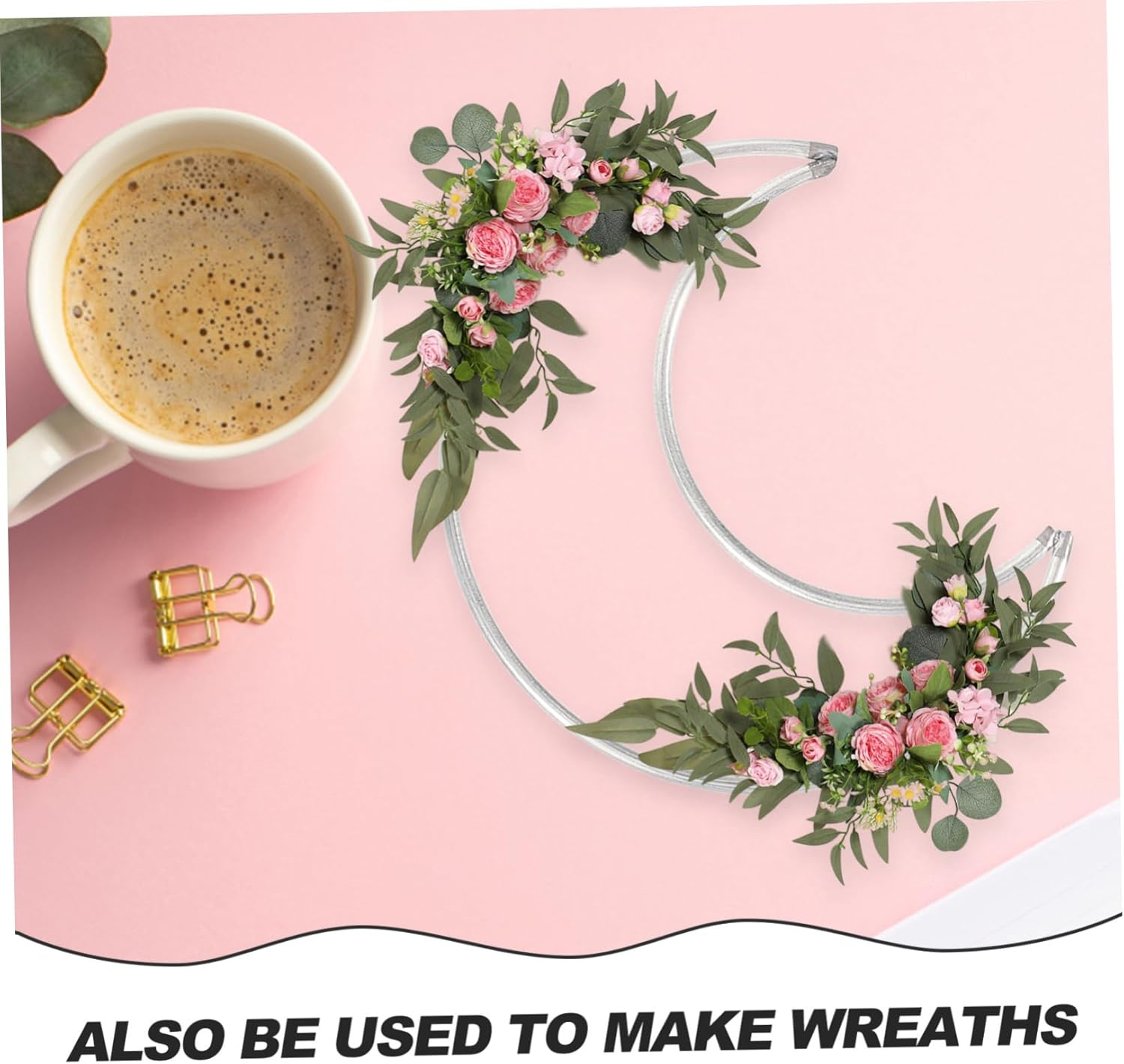 Moon Shaped Dreamcatcher Hoops DIY Craft Rings Iron Dream Catcher Decoration 10Pcs (5 Small + 5 Large) for Handmade Home D&eacute;cor Supplies image number 3