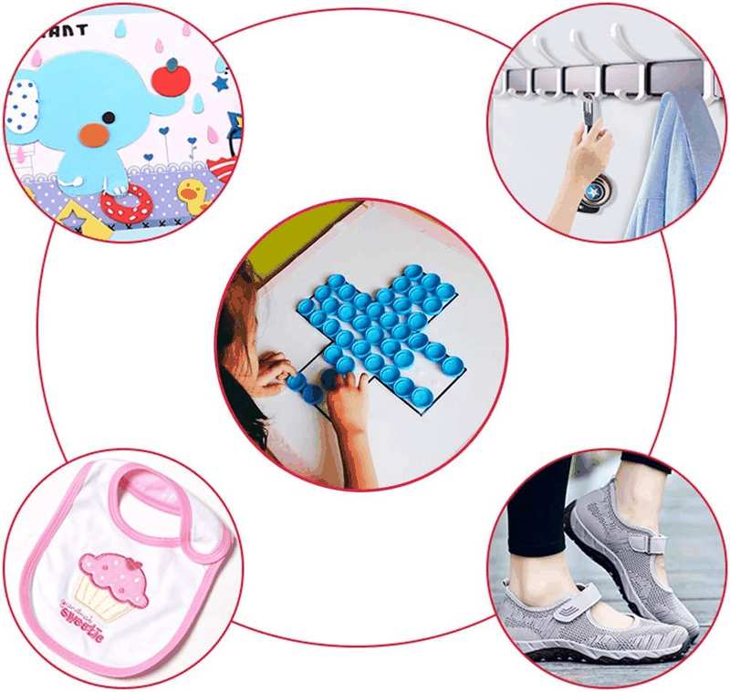 JANYUN Black 1008 Pcs 2/5" Sticky Back Coins Hook Loop Self Adhesive Dots Tapes image number 5