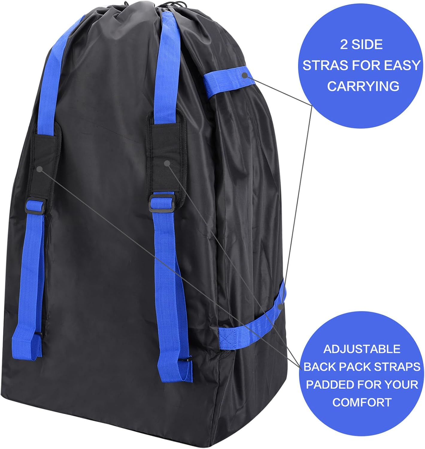 Car Seat Travel Bag & Stroller Bag for Airplane - Large Tear Resistant Gate Check Bag, Fits Convertible Car Seats & Double Strollers, Durable Travel Cover Bag for Air Travel & Jogger image number 2