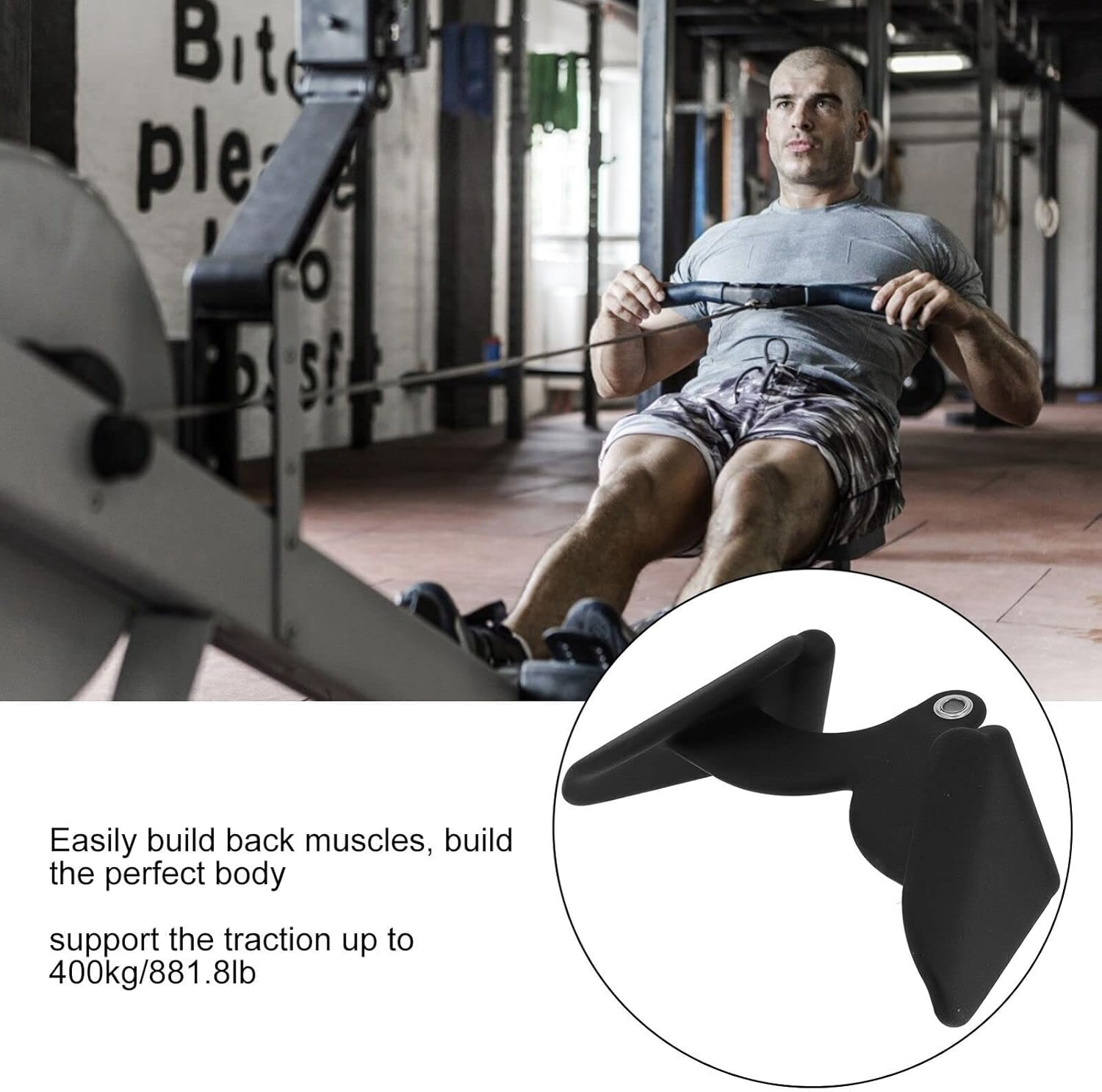 Cable Pulley Attachment Cable Pulley Accessories Exercise Machine Accessories LAT Pull-Down Bar V-Grip Tricep Grip Handle Inverted image number 1