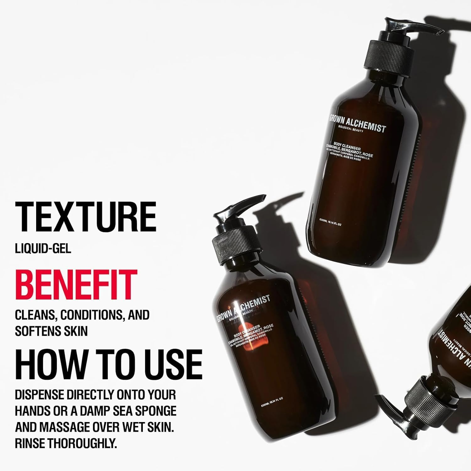 Grown Alchemist Body Cleanser REFILL: Geranium, Tangerine, Cedarwood. Gentle Body Wash That Hydrates and Cleanses Skin, (1L) image number 2