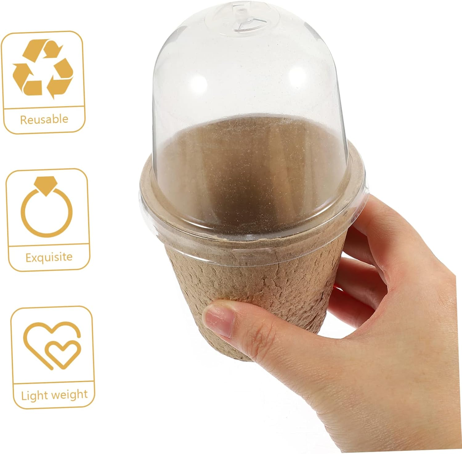 20Pcs Pulp Seedling Cups Plant Containers for Succulent Bonsai Garden Nursery Pots image number 3