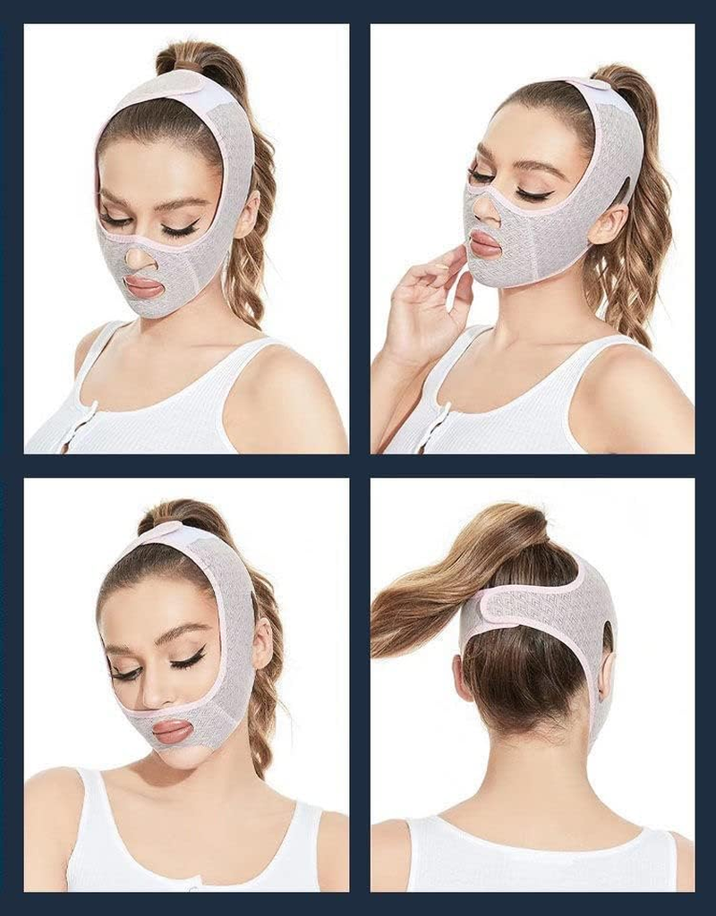 Beauty Face Sculpting Sleep Mask, Face Lifting Mask, V Line Lifting Mask, Double Chin Strap Face Sculpting Chin Lifting Face Mask, Chin up Face Lifting Belt Mask (1 Pack, Pink) image number 2