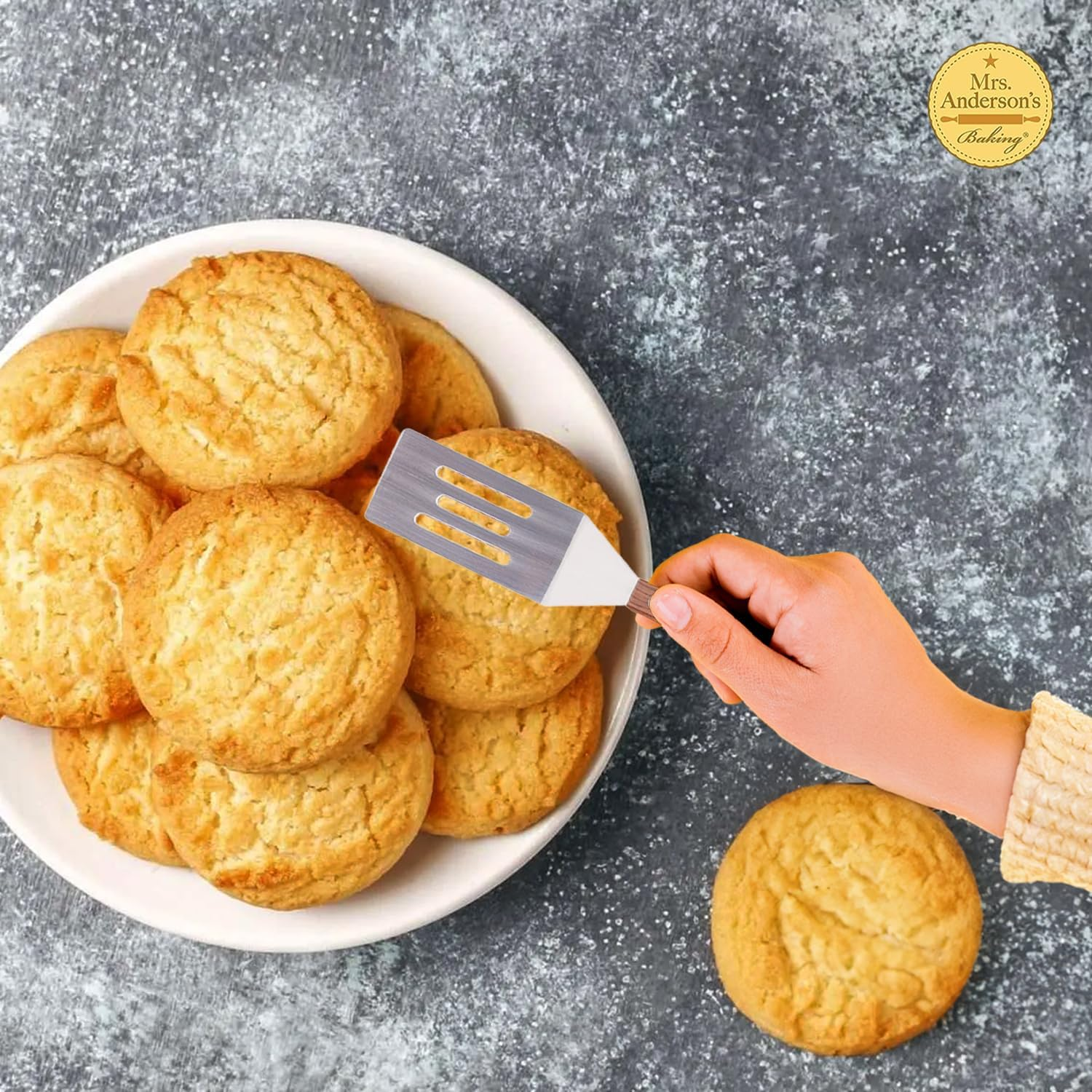 Mrs. Anderson&rsquo;S Baking Mini Flexible Brownie Cookie Spatula, Stainless Steel Blade with Wood Handle image number 1