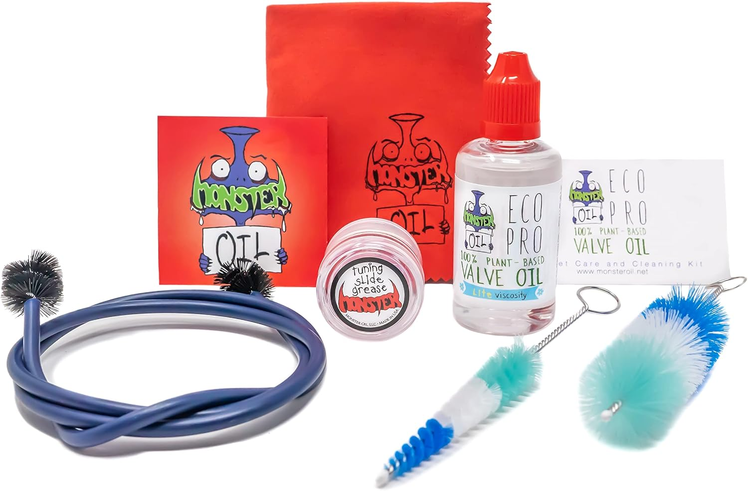 Ecopro Trumpet/Cornet Care and Cleaning Kit | Usa-Based and Veteran-Owned Green and Environmentally Friendly | Valve Oil Slide Grease Mouthpiece, Brush Microfiber Polishing Cloth image number 4