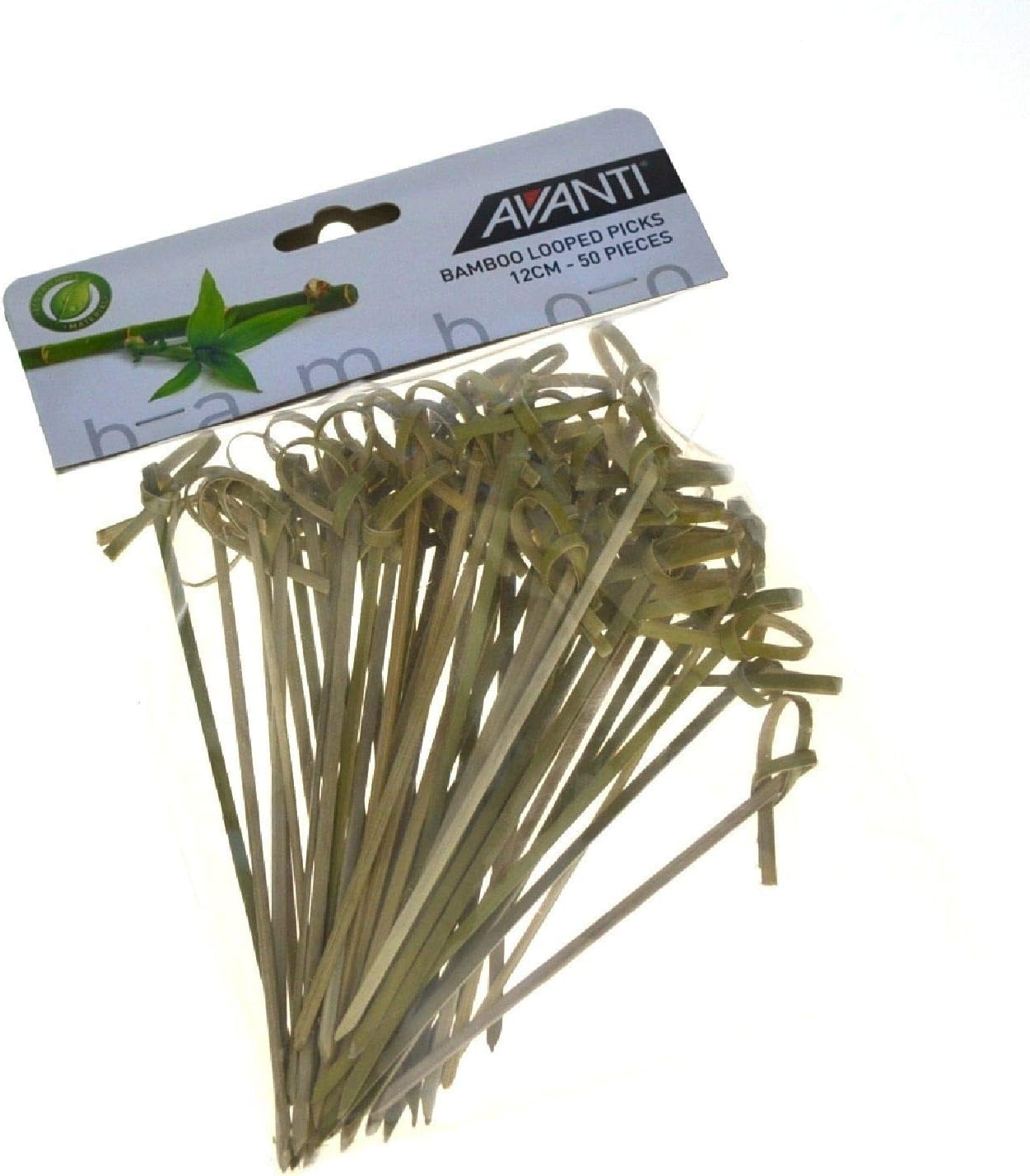 Avanti Bamboo Looped Picks 50-Pieces Set, 12 Cm Length,Brown image number 1