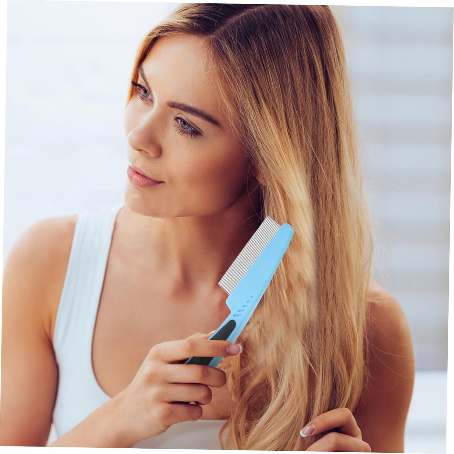 2Pcs Fine Dandruff Comb Stainless Steel Hair Picker for Pets Dandruff Versatile Grooming Tool for Curly Straight Hair