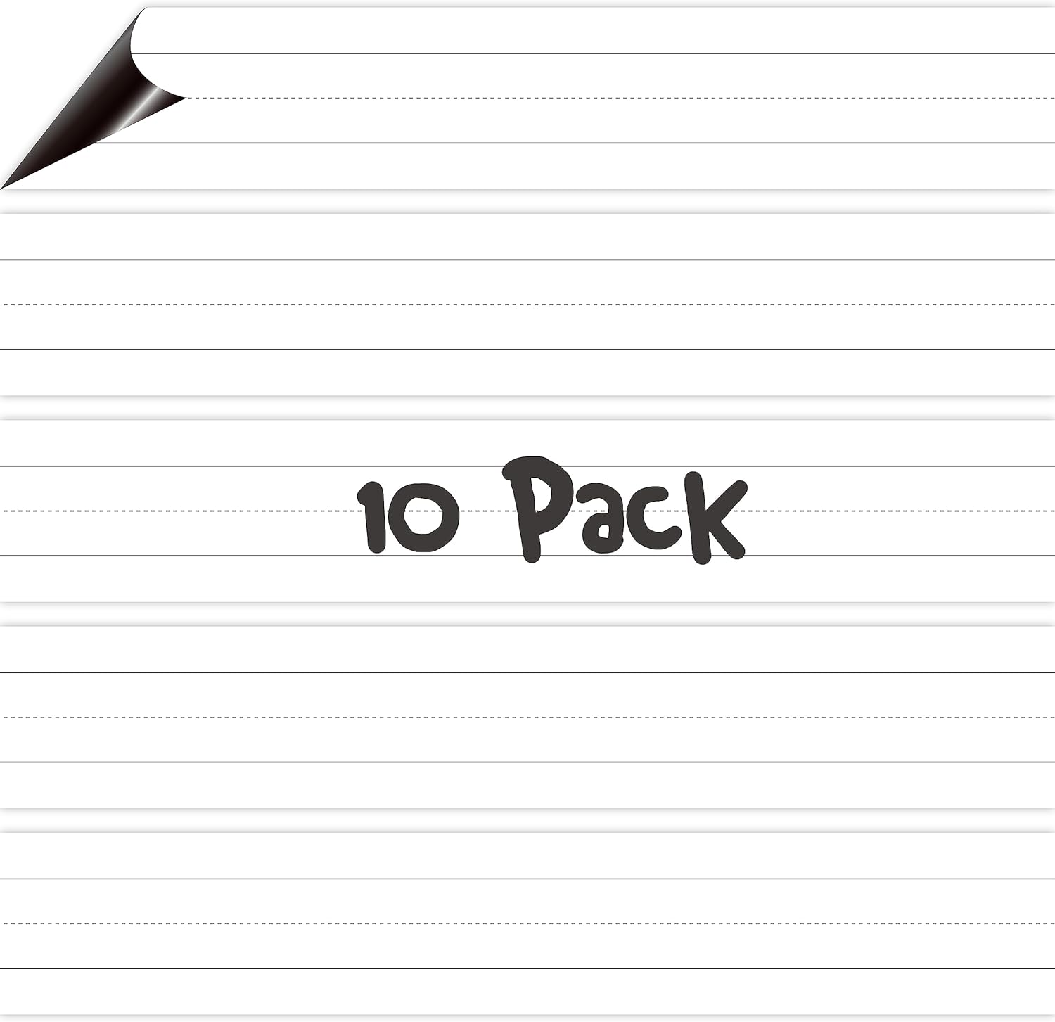 10 Pack Magnetic Sentence Strips, Dry Erase Writing Strip Erasable & Writable Lined Sentence Learning Strip for Classroom Learning Tool School, Office Supplies Whiteboard (17&rdquo; X 3&rdquo;)