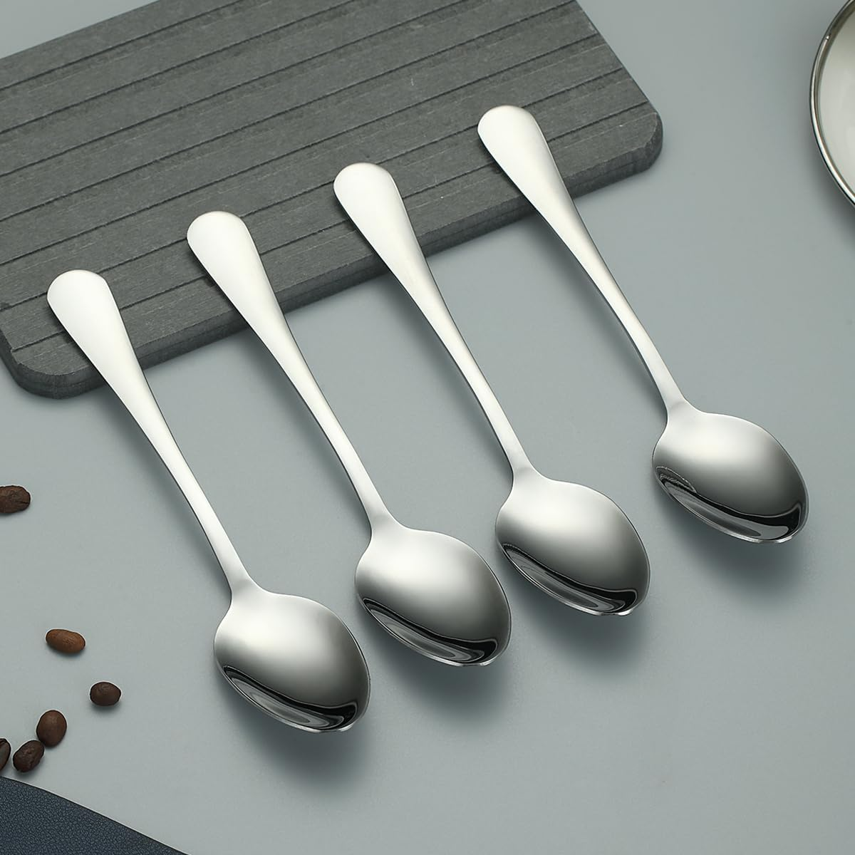 Evanda 12-Piece Modern Stainless Steel Dinner Spoons, 18.5Cm, Dishwasher Safe image number 6