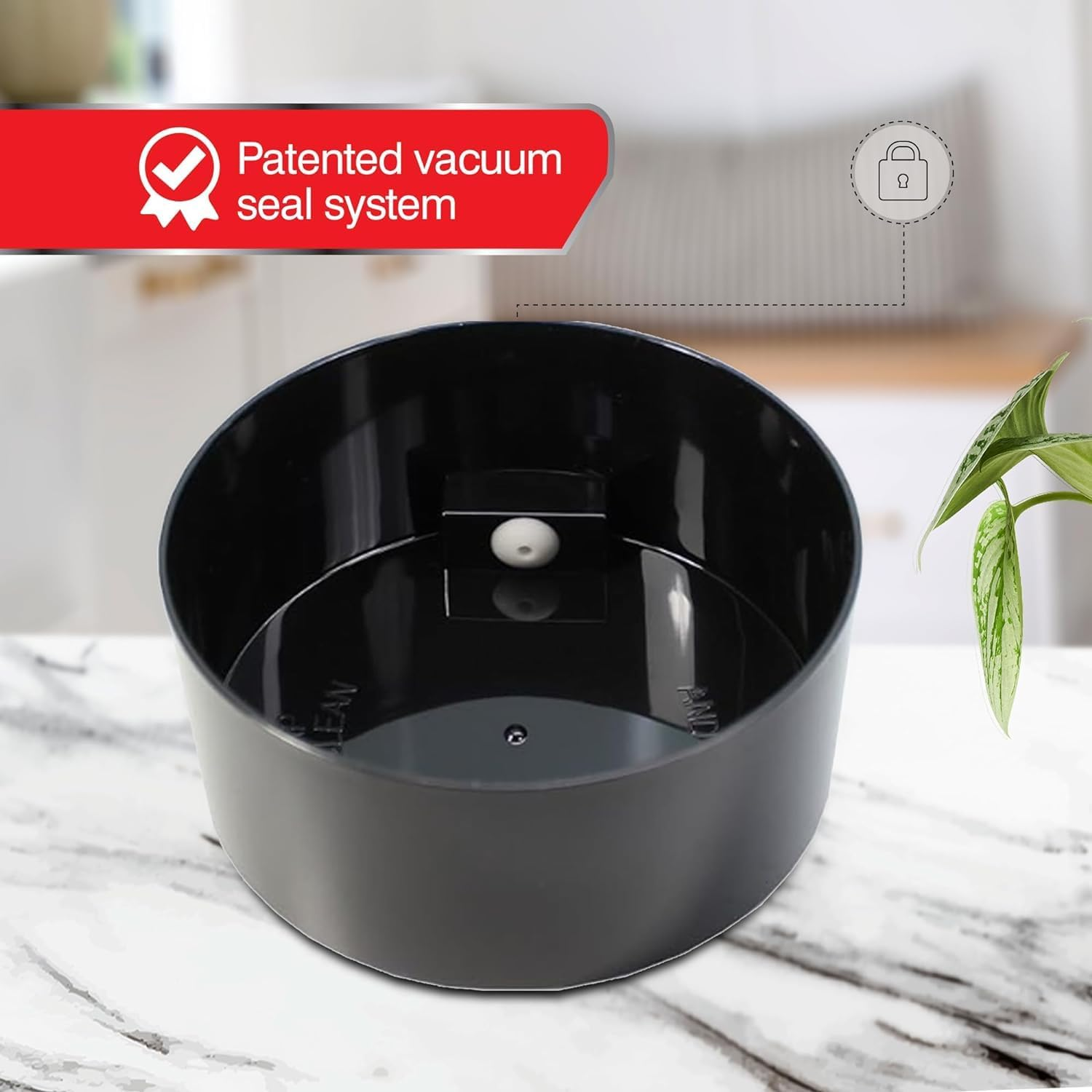 Coffeevac 1LB &ndash; Patented Airtight Container | Multi-Use Vacuum Container Works as Smell Proof Containers for Ground Coffee and Coffee Bean Containers. Black with Gold Logo - Black Gold Logo image number 2