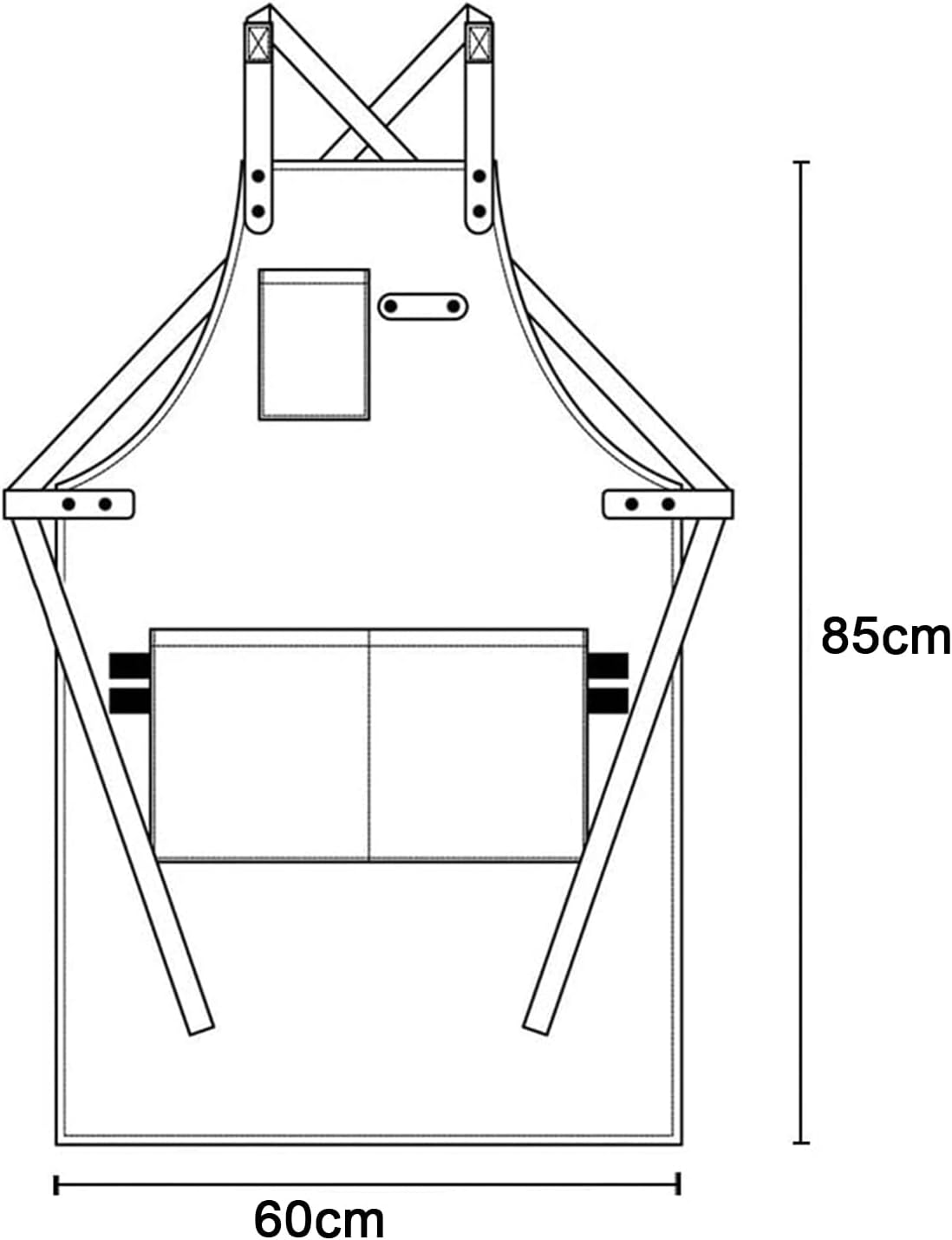 Yamibobo Denim Kitchen Apron, Chef Apron Cooking Apron Server Apron with Adjustable Straps and 3 Pockets for Women Men image number 1