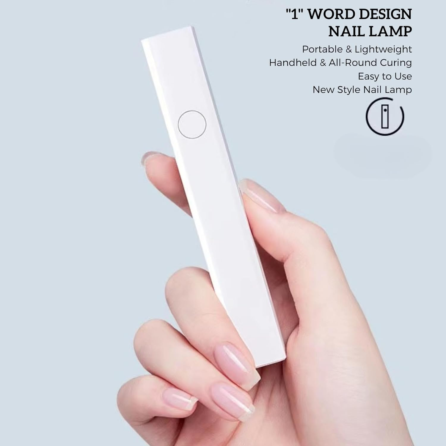 Handheld UV Light for Gel Nails, Gel Nails Flash Cure Lamp, Gel Nails LED Nail Lamp Portable Mini Nail Dryer, Cordless Rechargeable USB Nail Dryer for Fast Curing, Home DIY Manicure Nail Art (White) - White image number 2