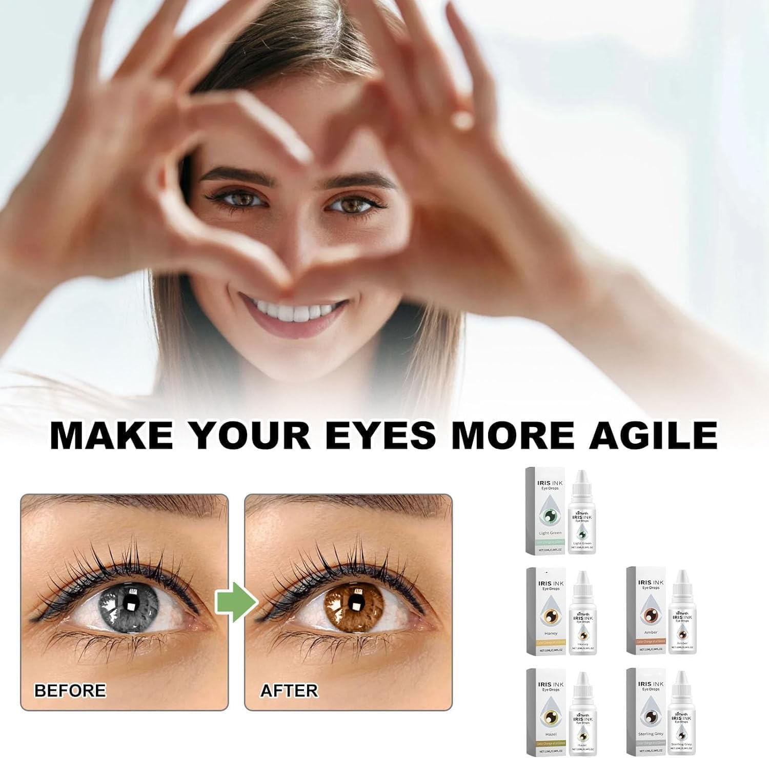Color Eye Drops,Fancy Eye Drops Change Eye Color, Color Changing Eye Drops, Lighten & Brighten Your Eye Color, 5Pc image number 3