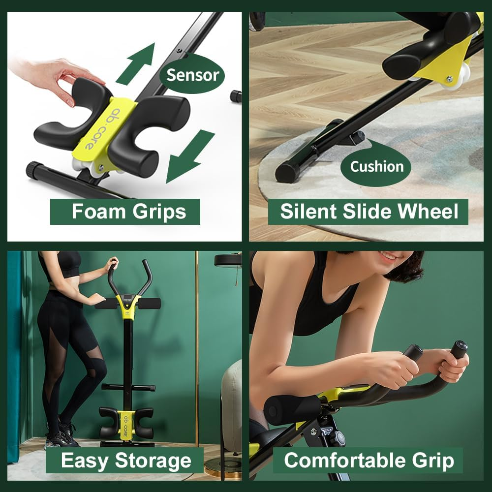 Leikefitness Height Adjustable Ab Trainer Abdominal Whole Body Workout Machine Waist Cruncher Core Toner Leg Thighs Buttocks Shaper with LCD Monitor AB9380 image number 4