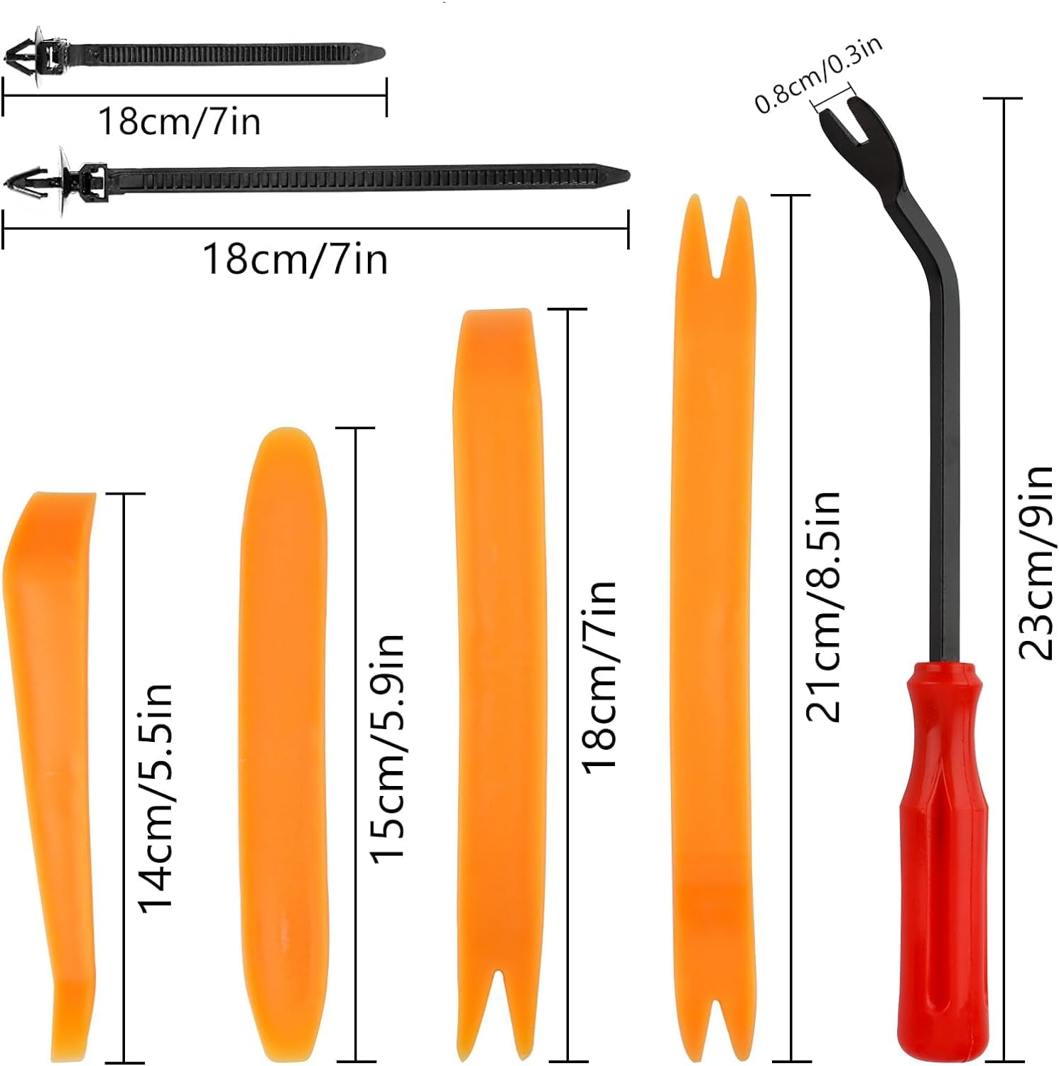 925Pcs Car Retainer Clips Auto Fasteners Rivets, 23 Types Universal Car Retainer Nylon Car Body Door Trim Panel Bumper Fender Clip Push Pins with Cable Ties and Trim Remover Tool image number 2
