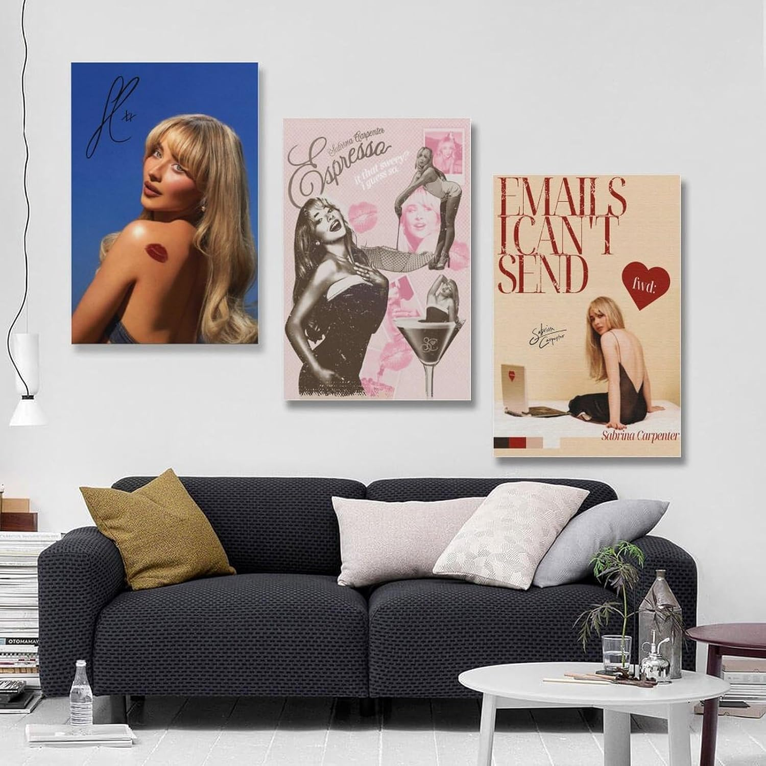 Wall Art Sabrina Music Carpenter Canvas Poster Poster a Set of 3 Canvas Posters Room Aesthetic Festival Gift Family Bedroom Decor Wall Art Home08X12Inch(20X30Cm)-3Pcs Style image number 4