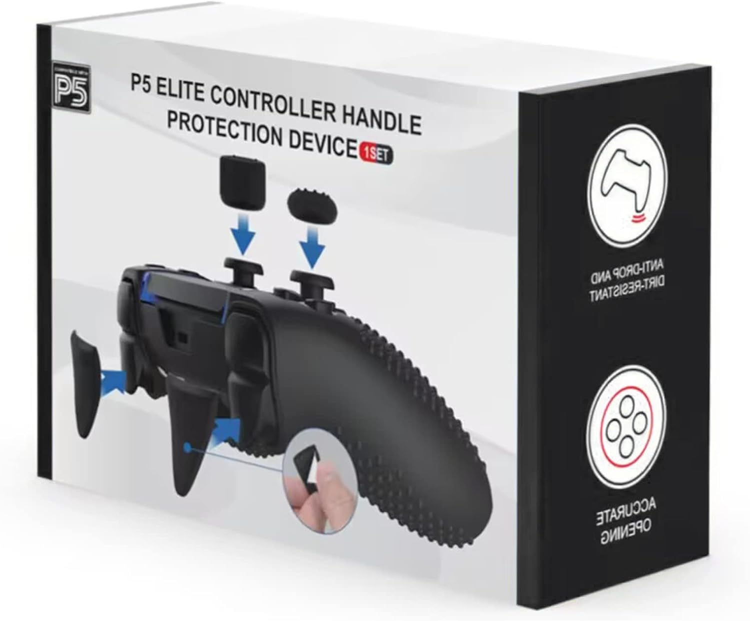 PS5 Edge Controller Cover - Protective Case for Playstation 5 Edge with 4PCS Thumb Grip Caps & L2 R2 Trigger Extender (PS5 Edge) image number 1