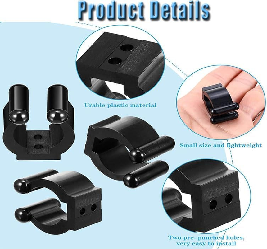 WADY Fishing Pole Rod Holder Clips - 20 Pieces Rubber Clips for Fishing Rods, Billiards and Snooker Cues image number 4