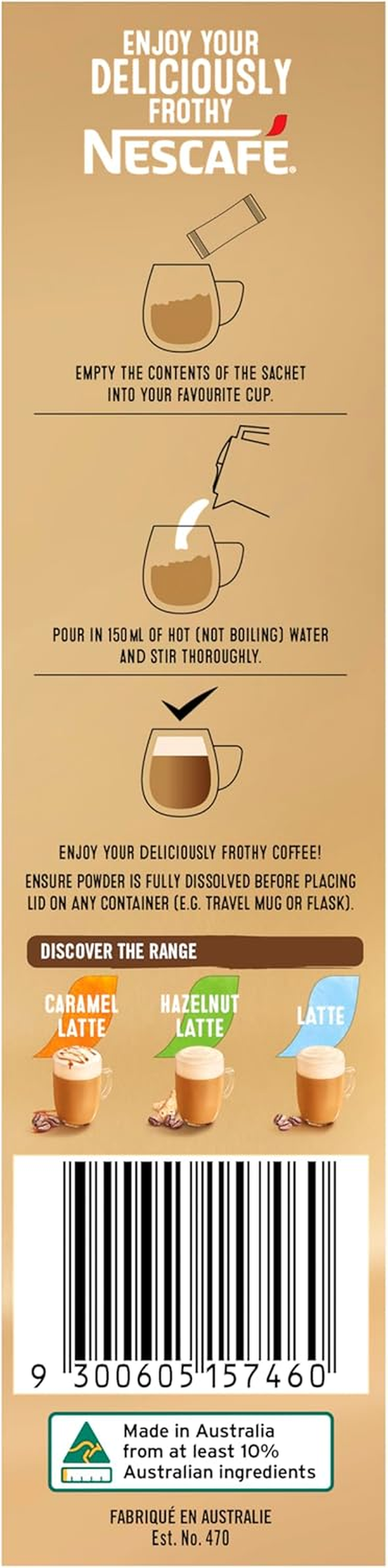 Nescafe Menu Cappuccino Instant Coffee 12.5 G (Pack of 10) image number 1