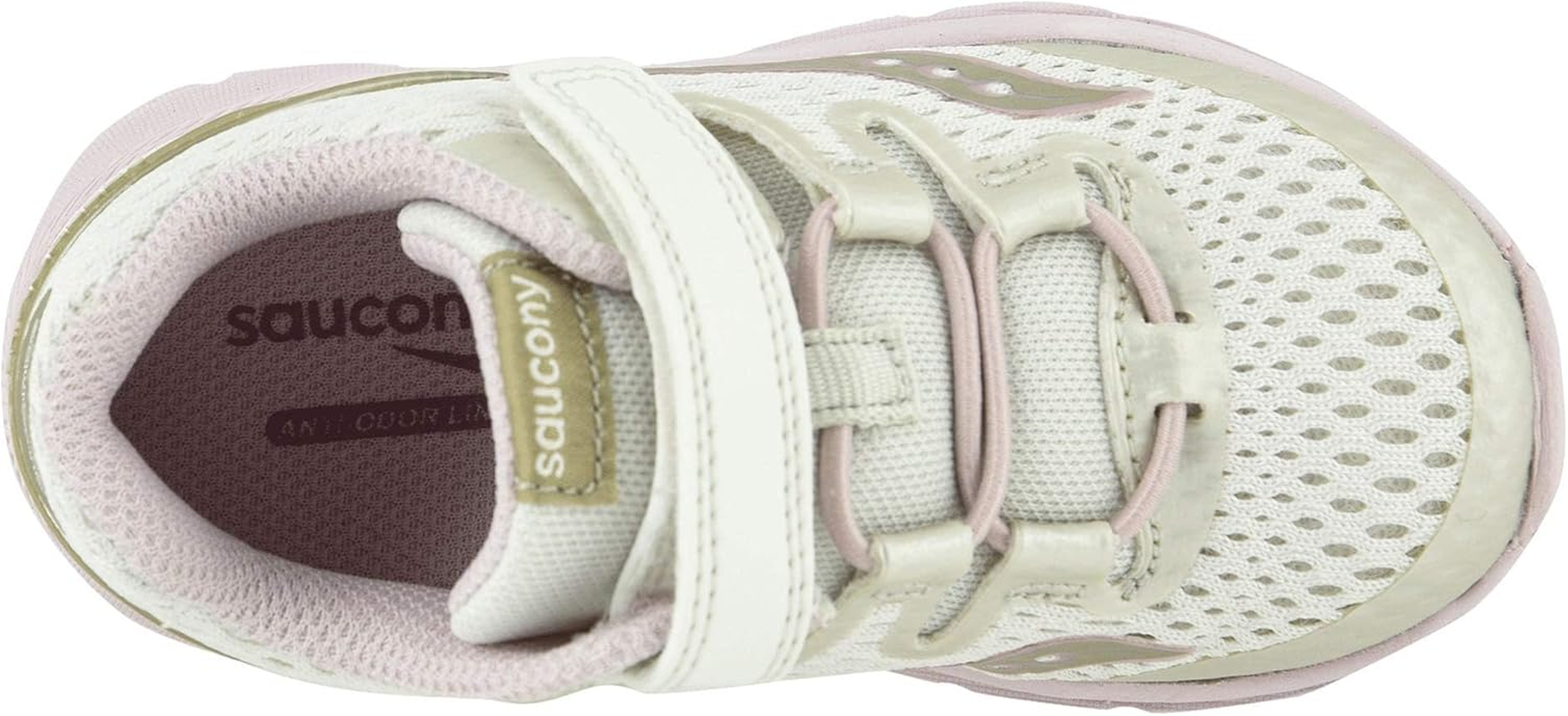 Saucony Girls' Baby Freedom ISO Sneaker, White/Pink/Gold image number 3